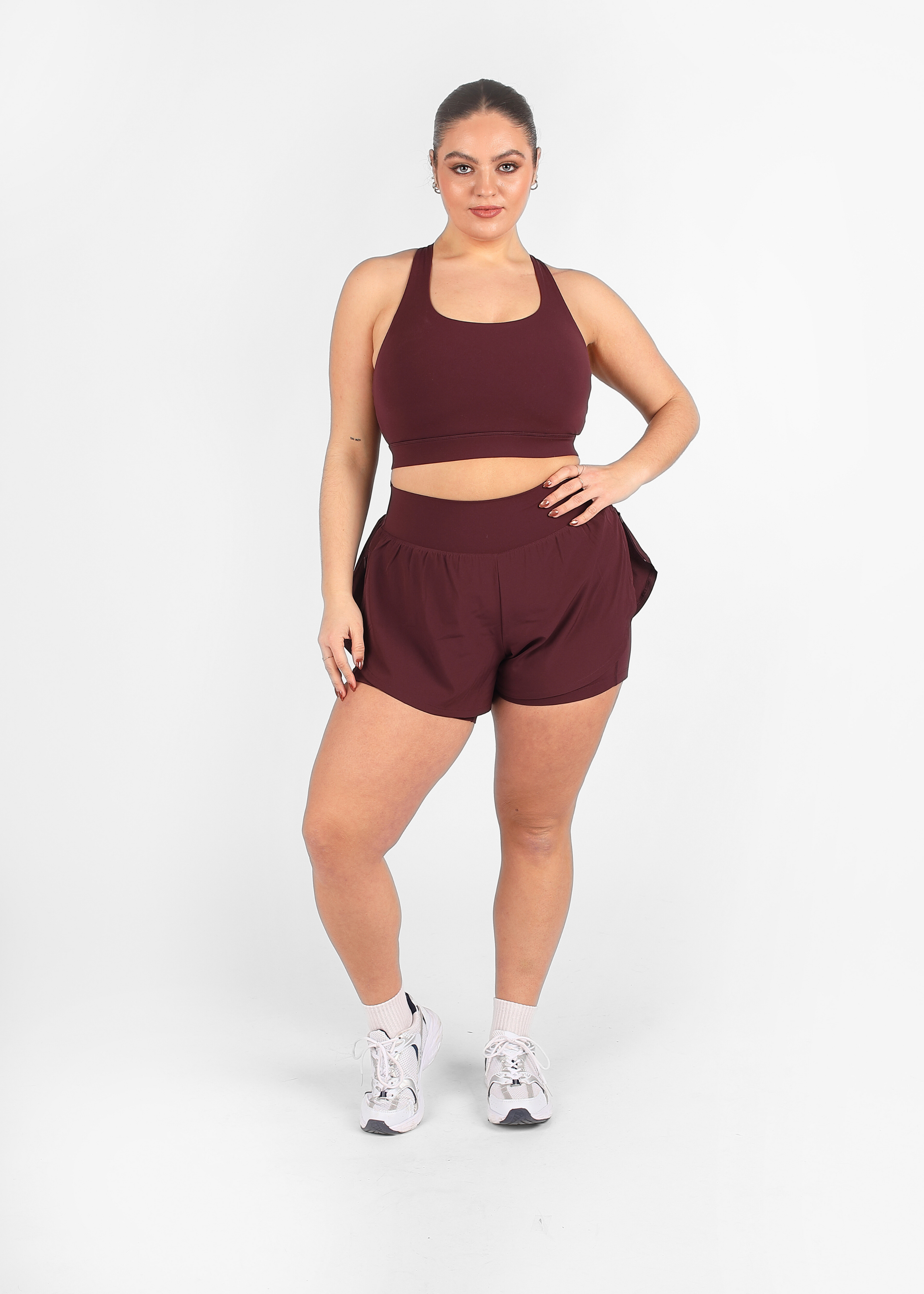Soft Form Wine Double Layer Shorts