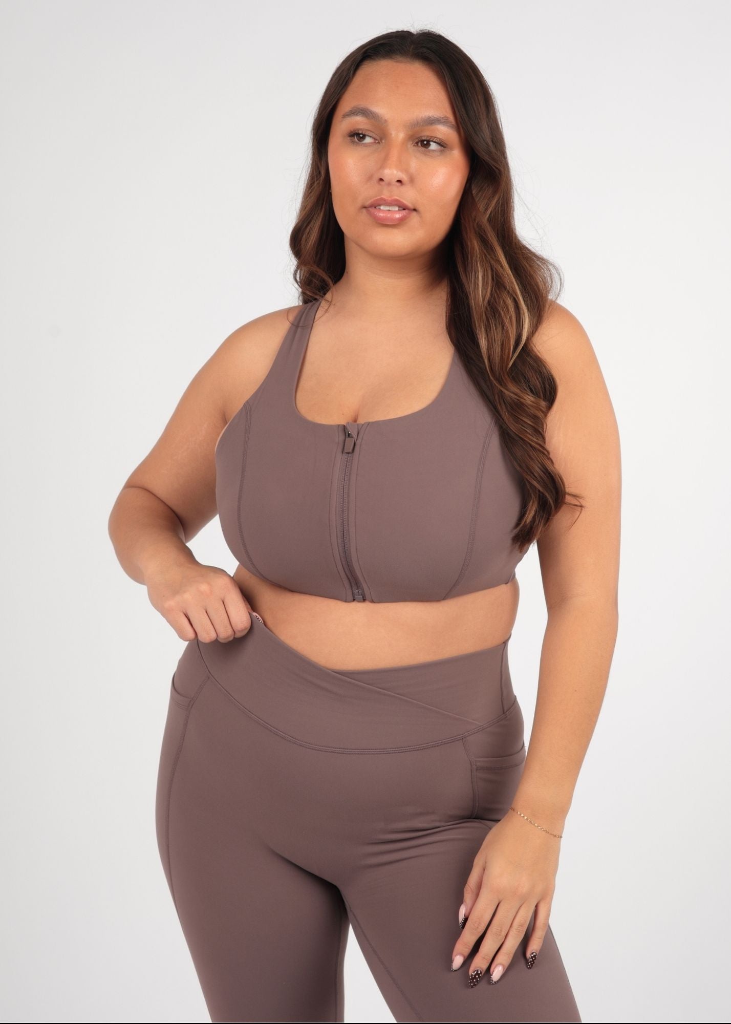 Soft Form Recycled Latte Zip Bra