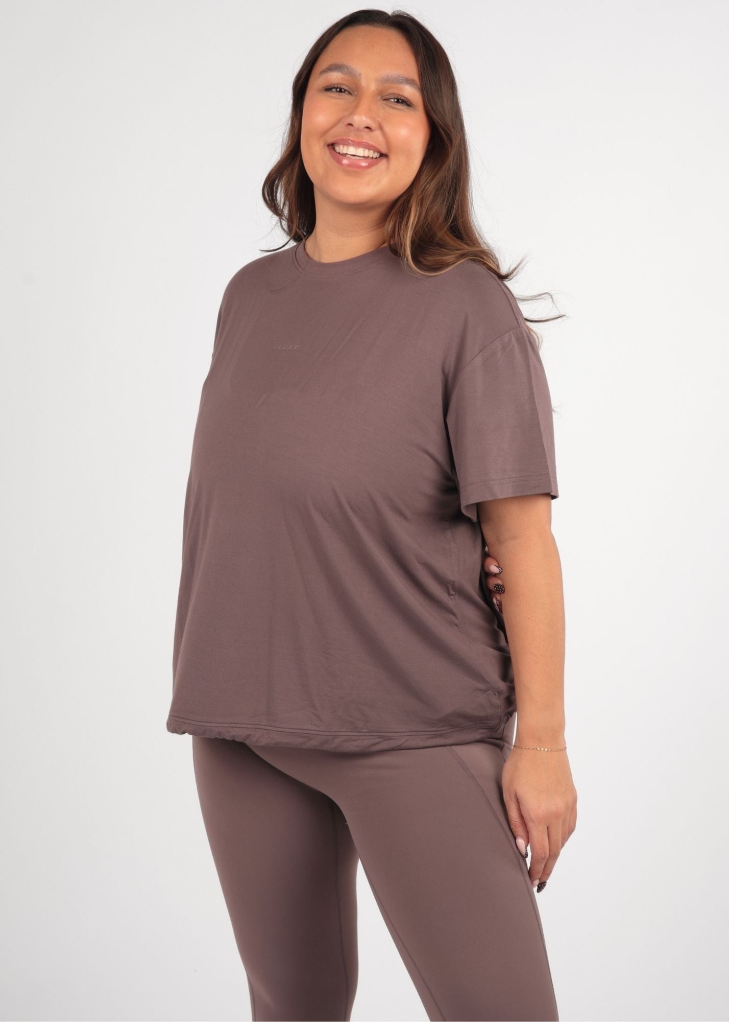 Ultra Soft Oversized Latte Multiway Tee