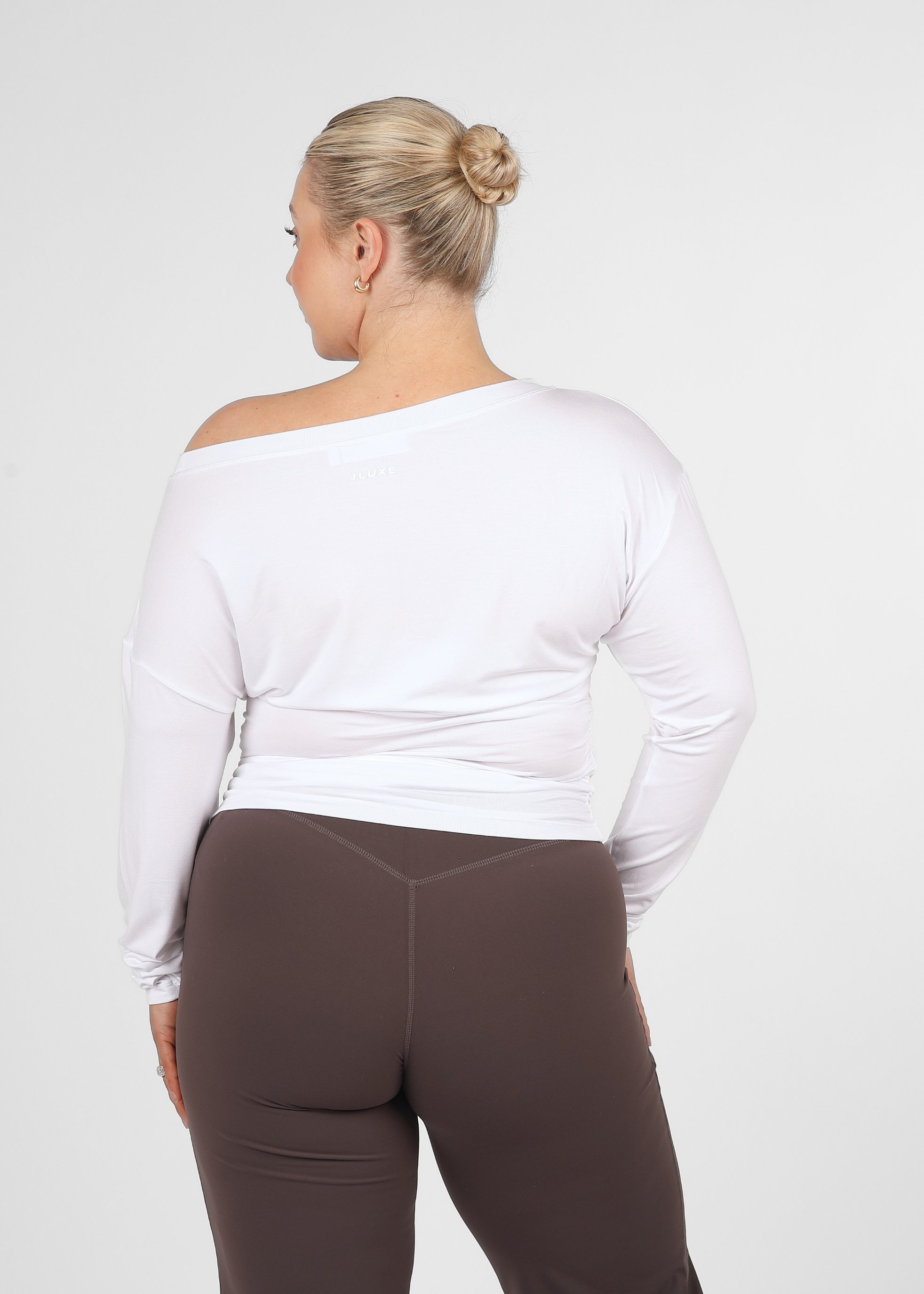 Ultra Soft White Off Shoulder Contour Top