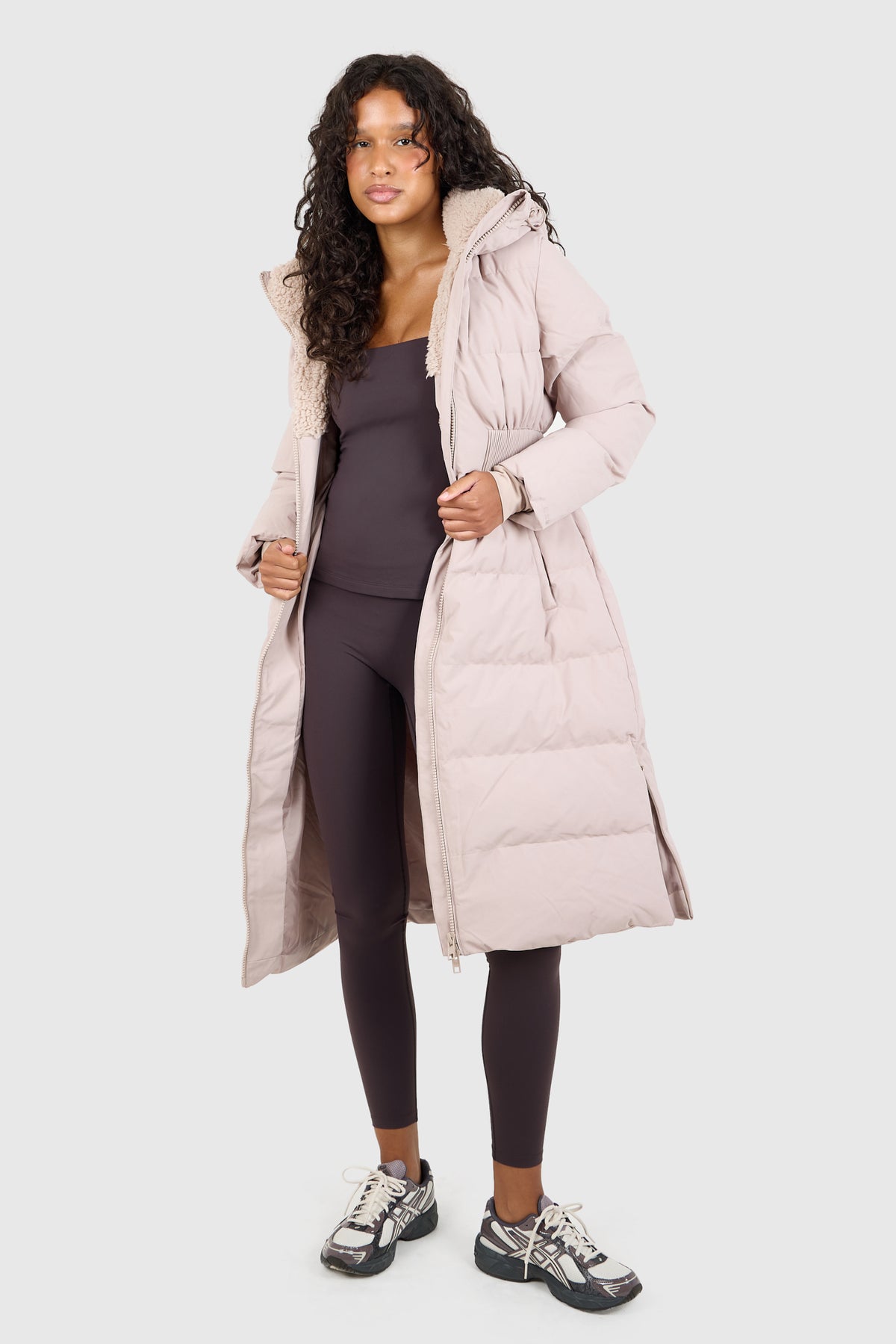 Contour Longline Fawn Puffer Coat