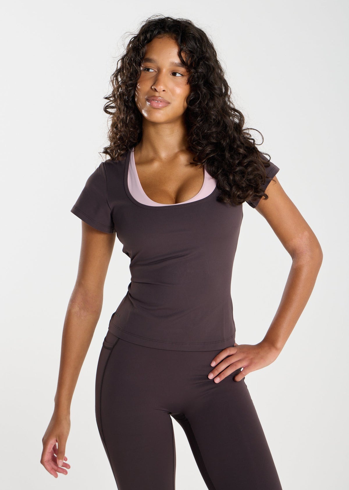 Cloud Sculpt Coffee Short Sleeve Fitted Tee