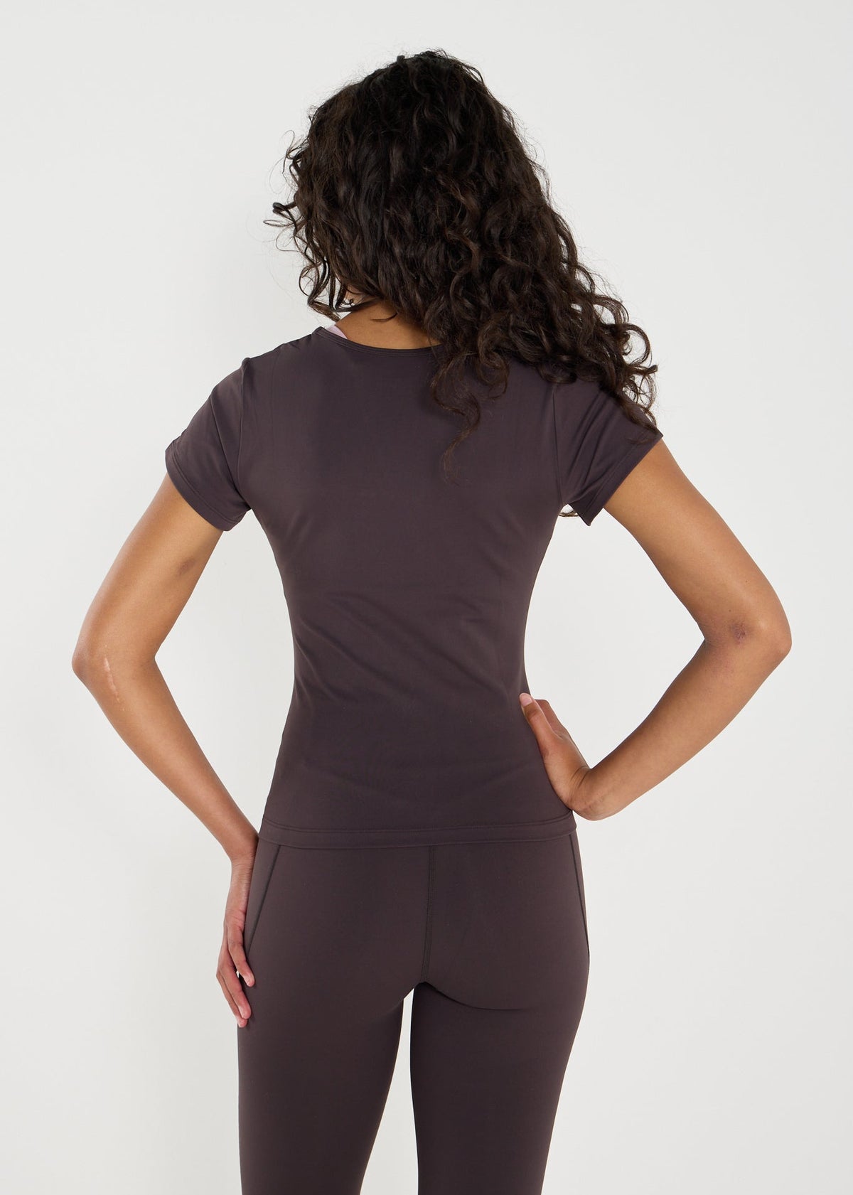 Cloud Sculpt Coffee Short Sleeve Fitted Tee