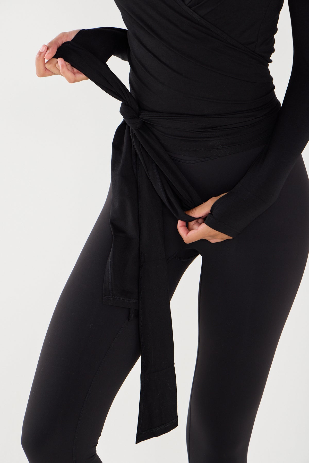 Ultra Soft Off Black Bamboo Wrap Top