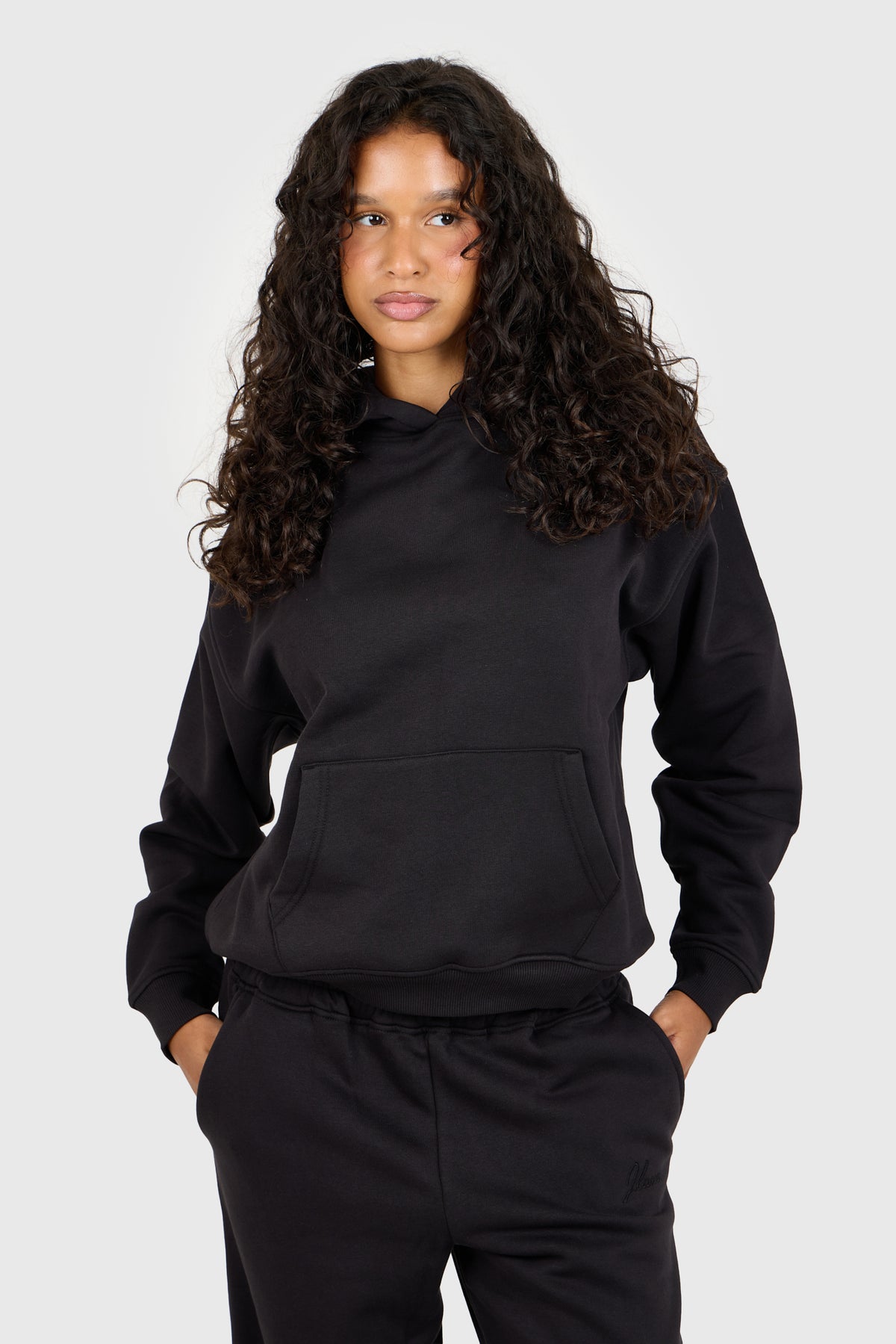 Core Charcoal Black Oversized Hoodie