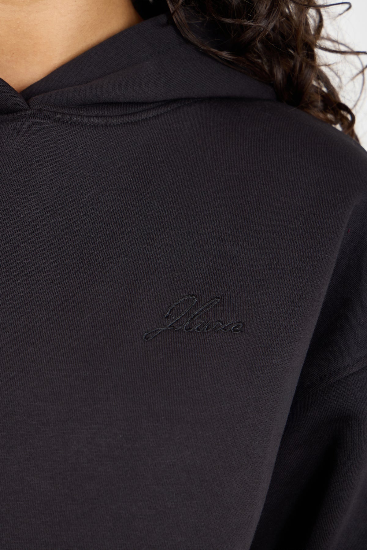 Core Charcoal Black Oversized Hoodie