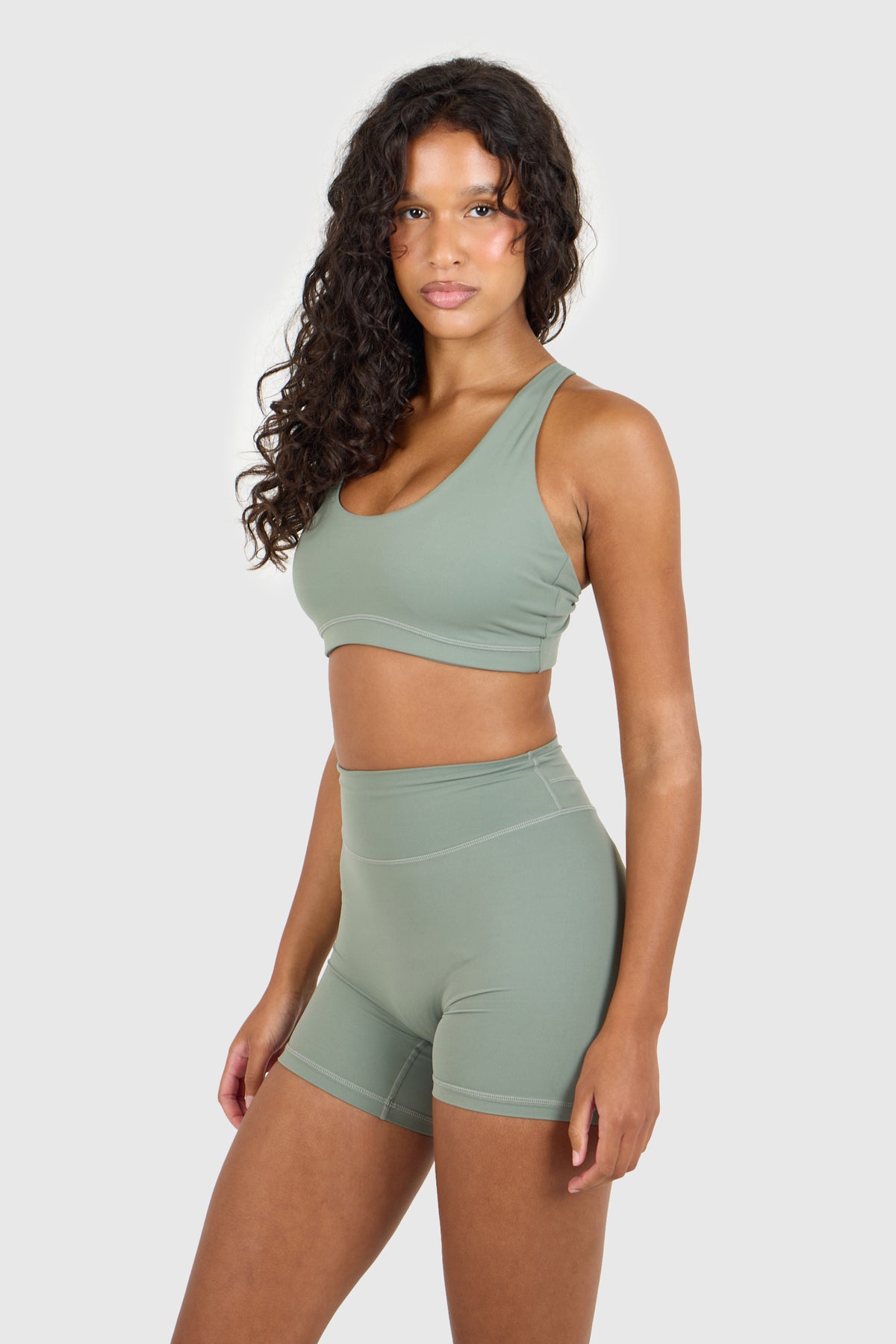 Cloud Sculpt Crossover Soft Sage Strap Bra