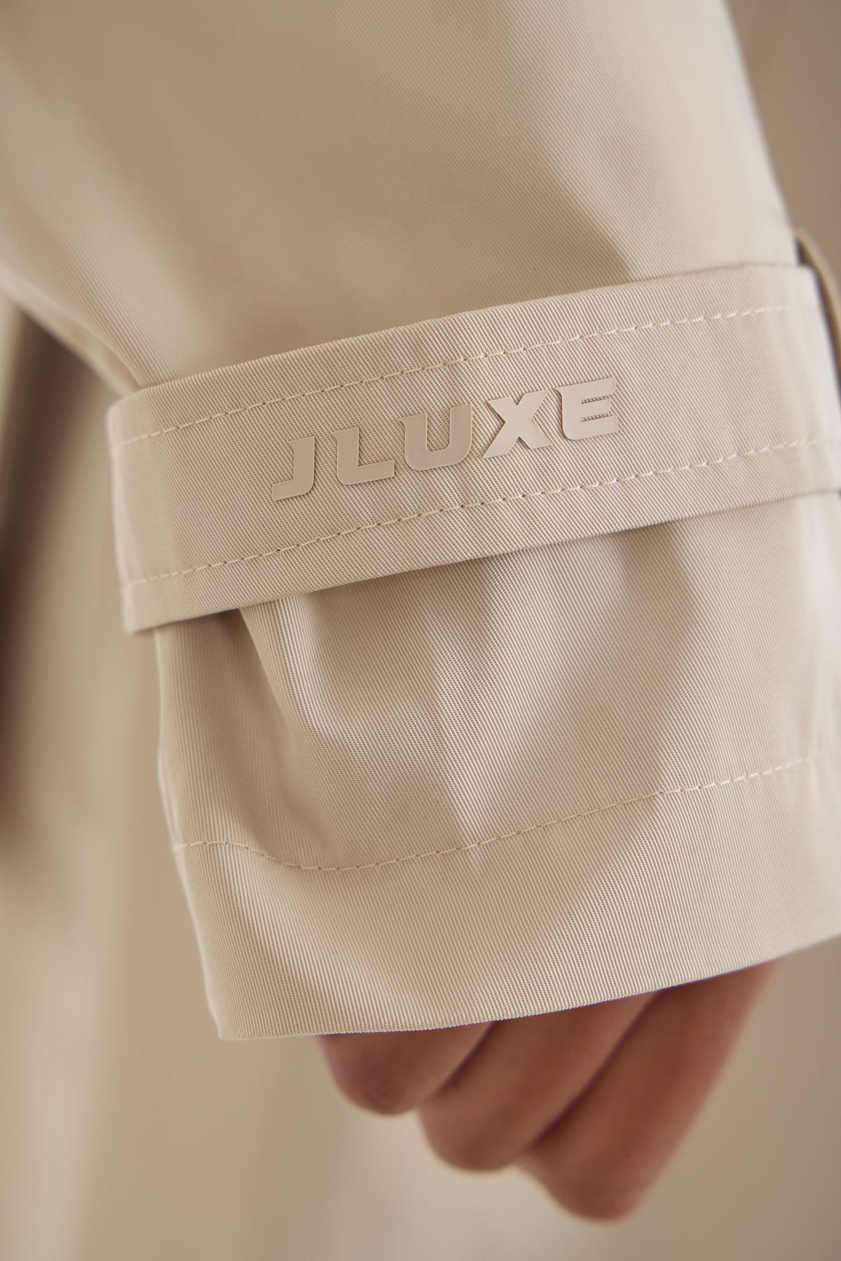 Signature Water-Resistant Hooded Stone Trench Coat