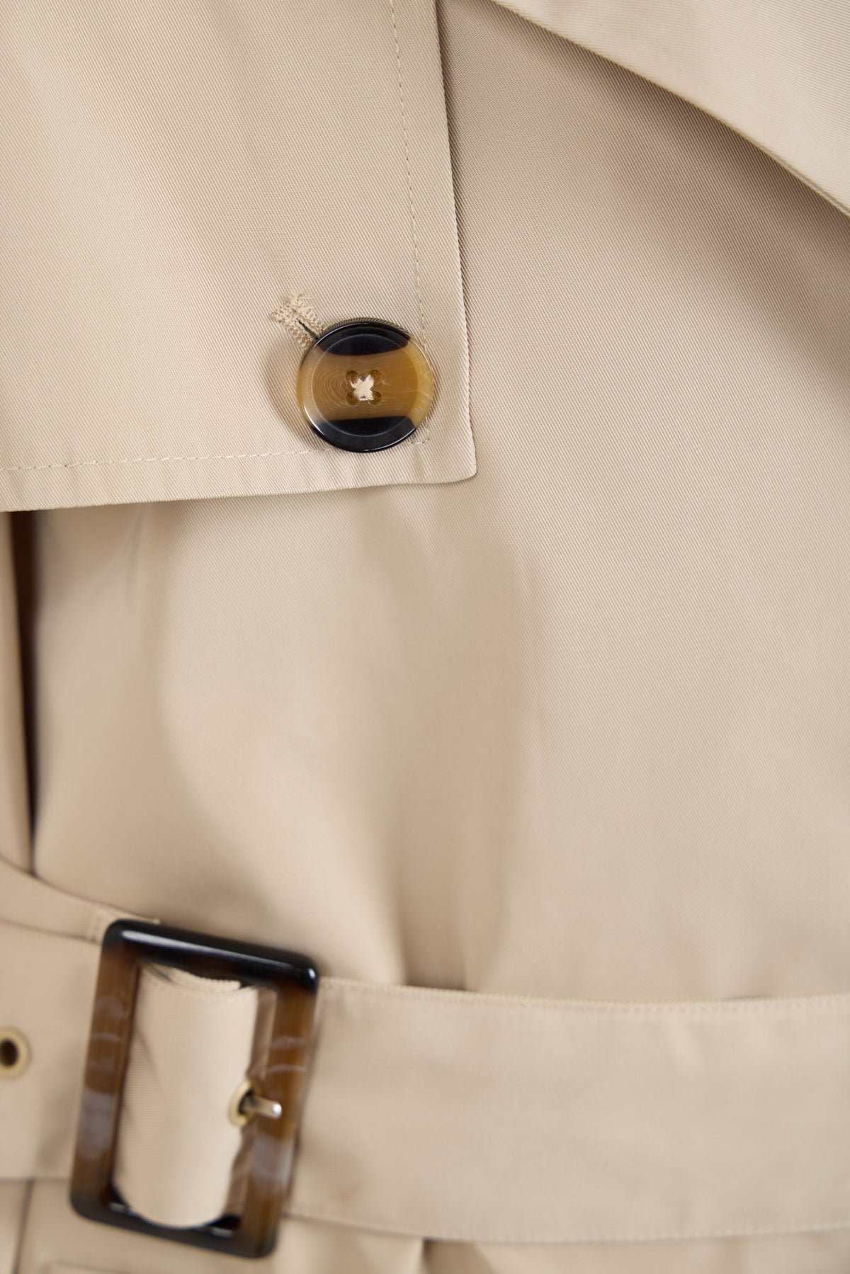 Signature Water-Resistant Hooded Stone Trench Coat