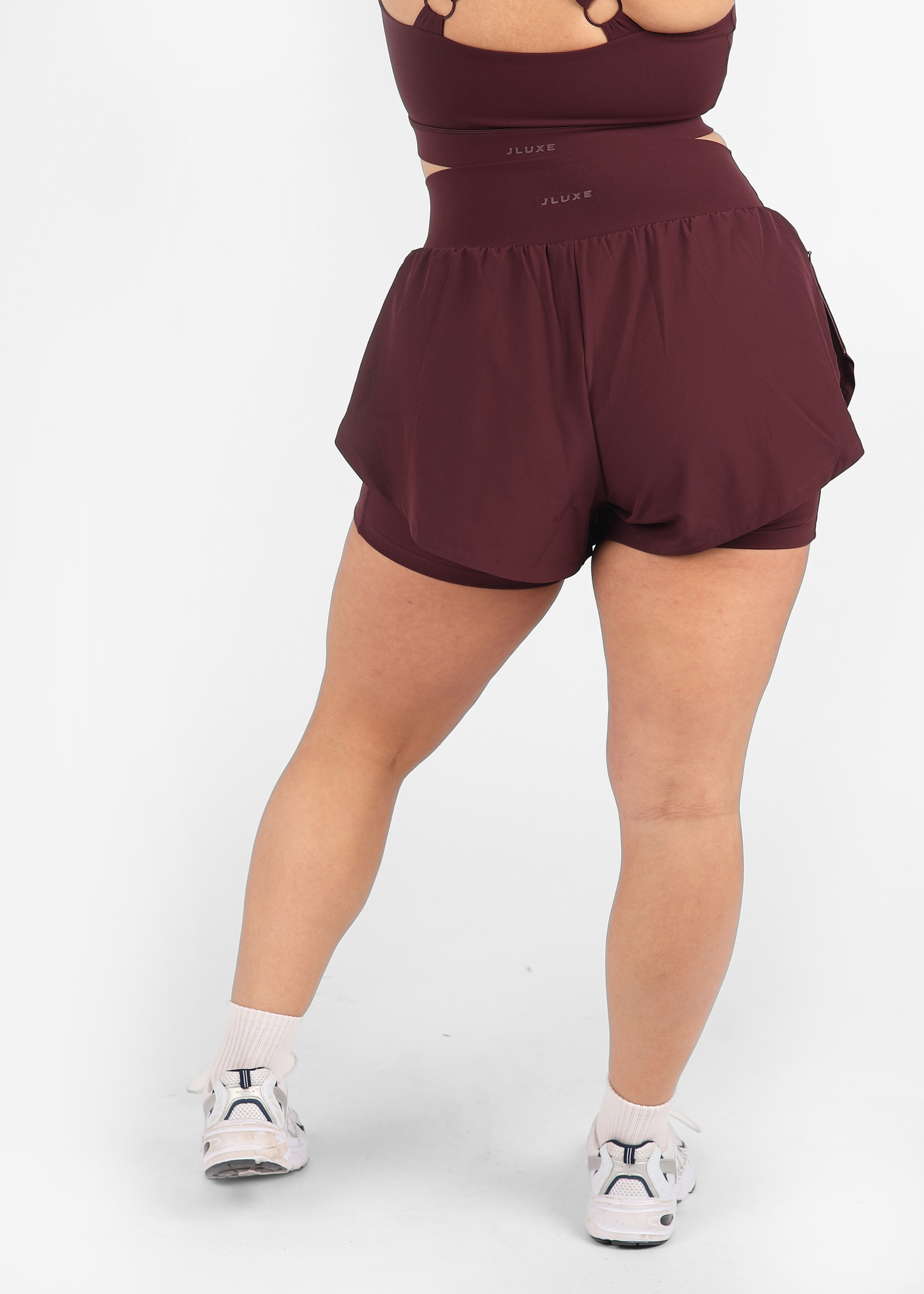 Soft Form Wine Double Layer Shorts