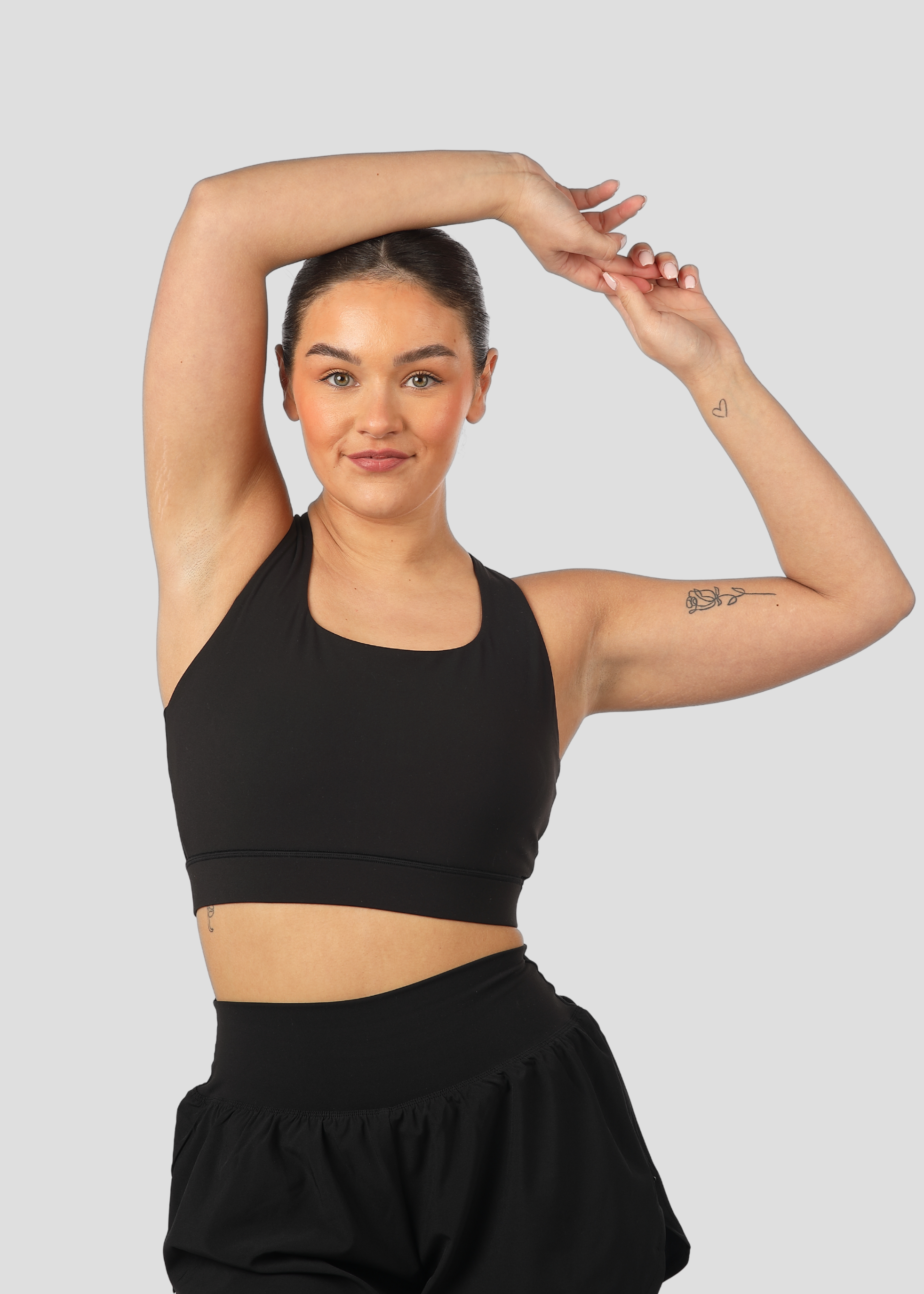 Soft Form Recycled Black Adjustable Strap Sports Bra