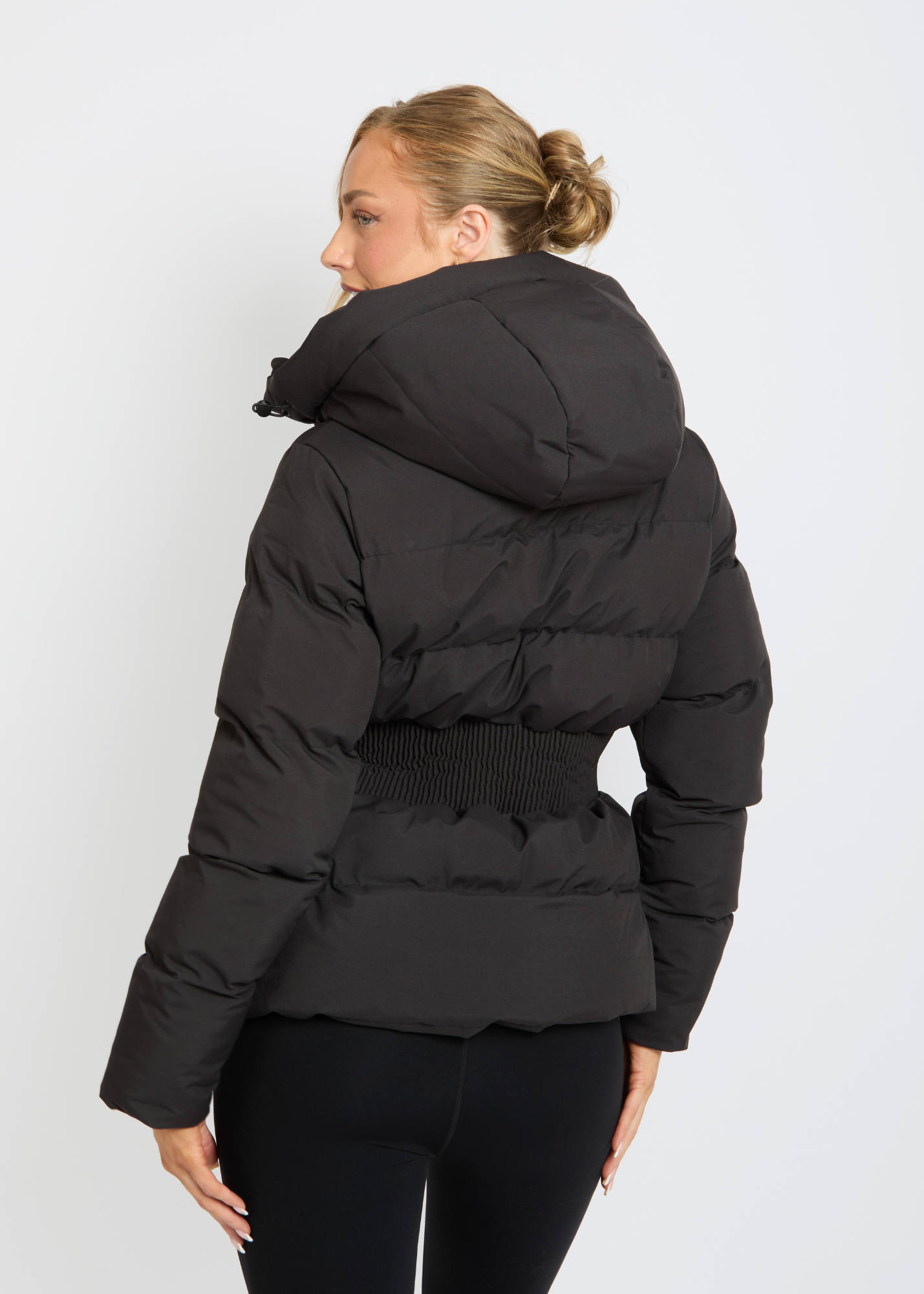 Contour Short Black Puffer Coat - Pre Order