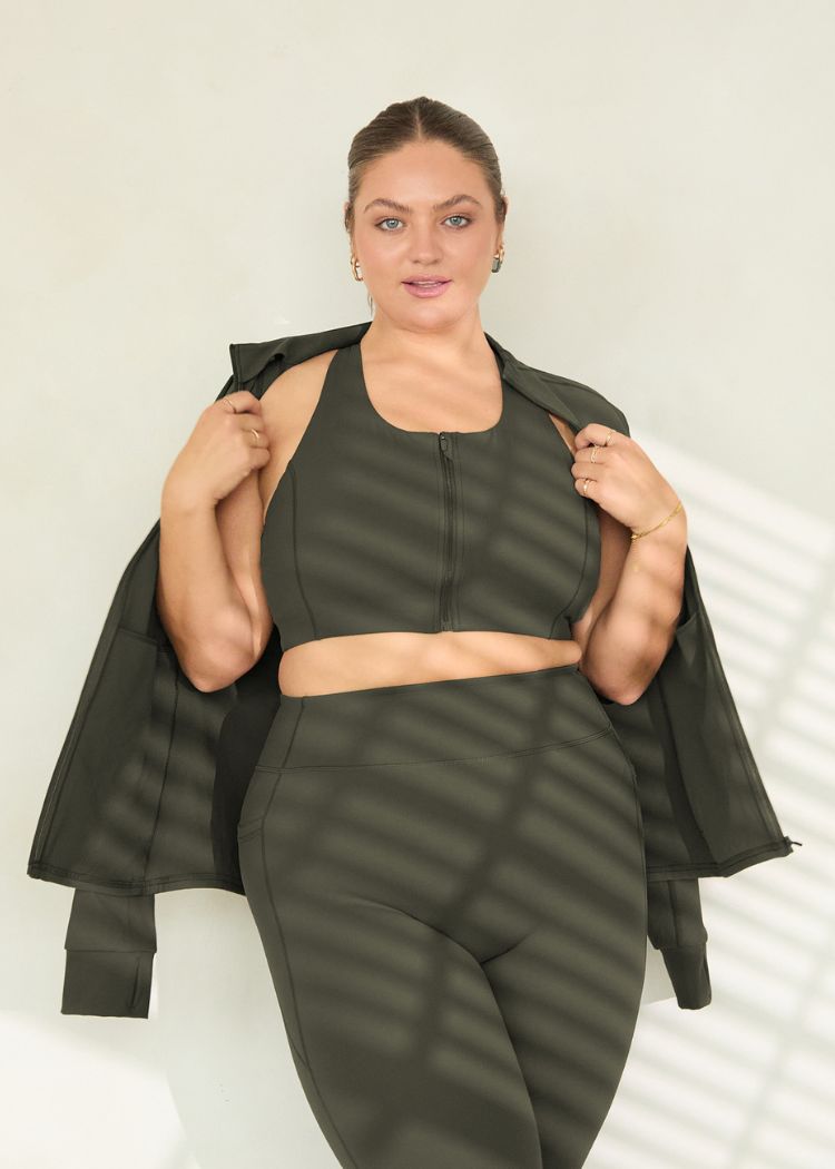 CloudLuxe Core Khaki Detail Jacket