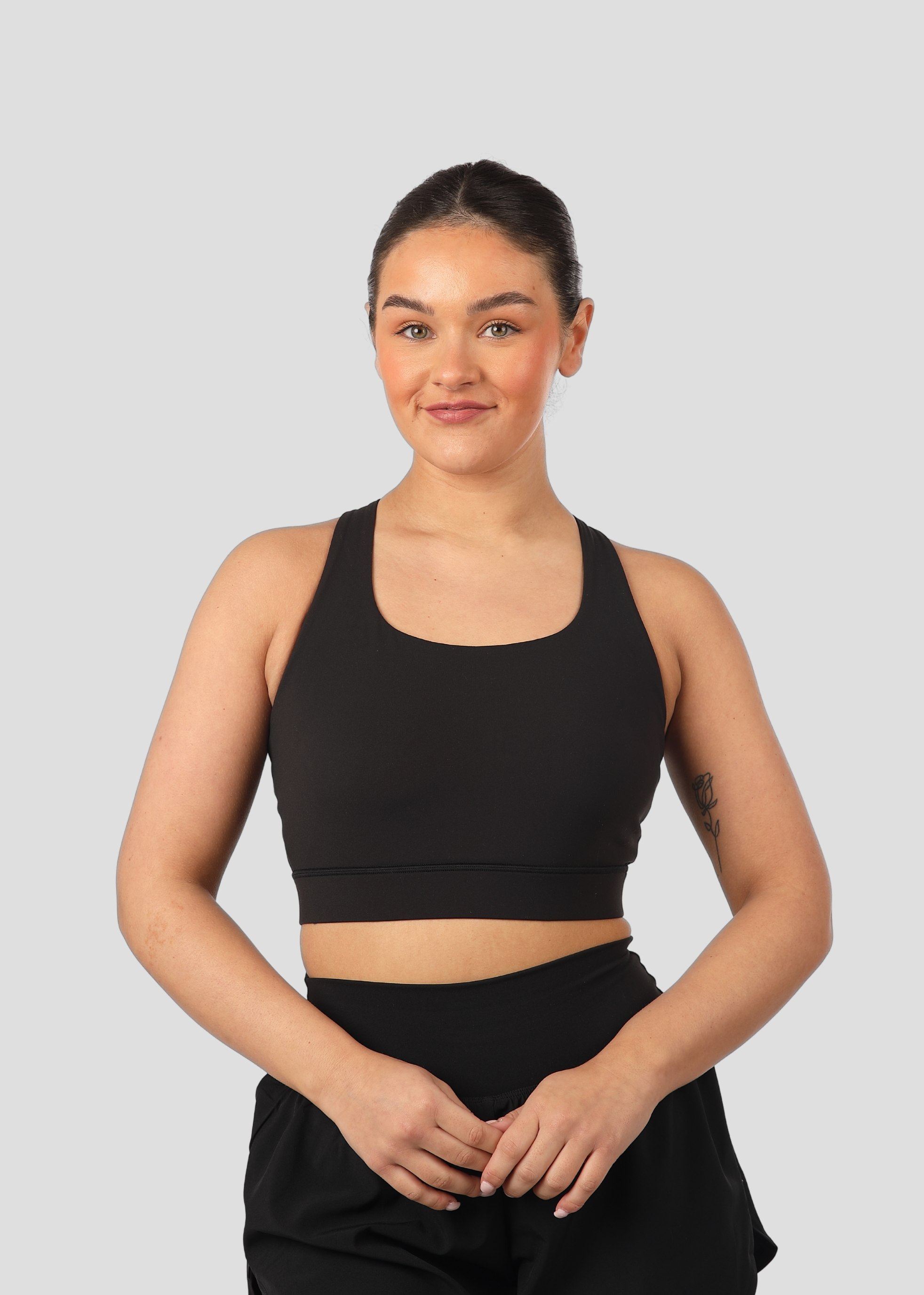 Soft Form Recycled Black Adjustable Strap Sports Bra