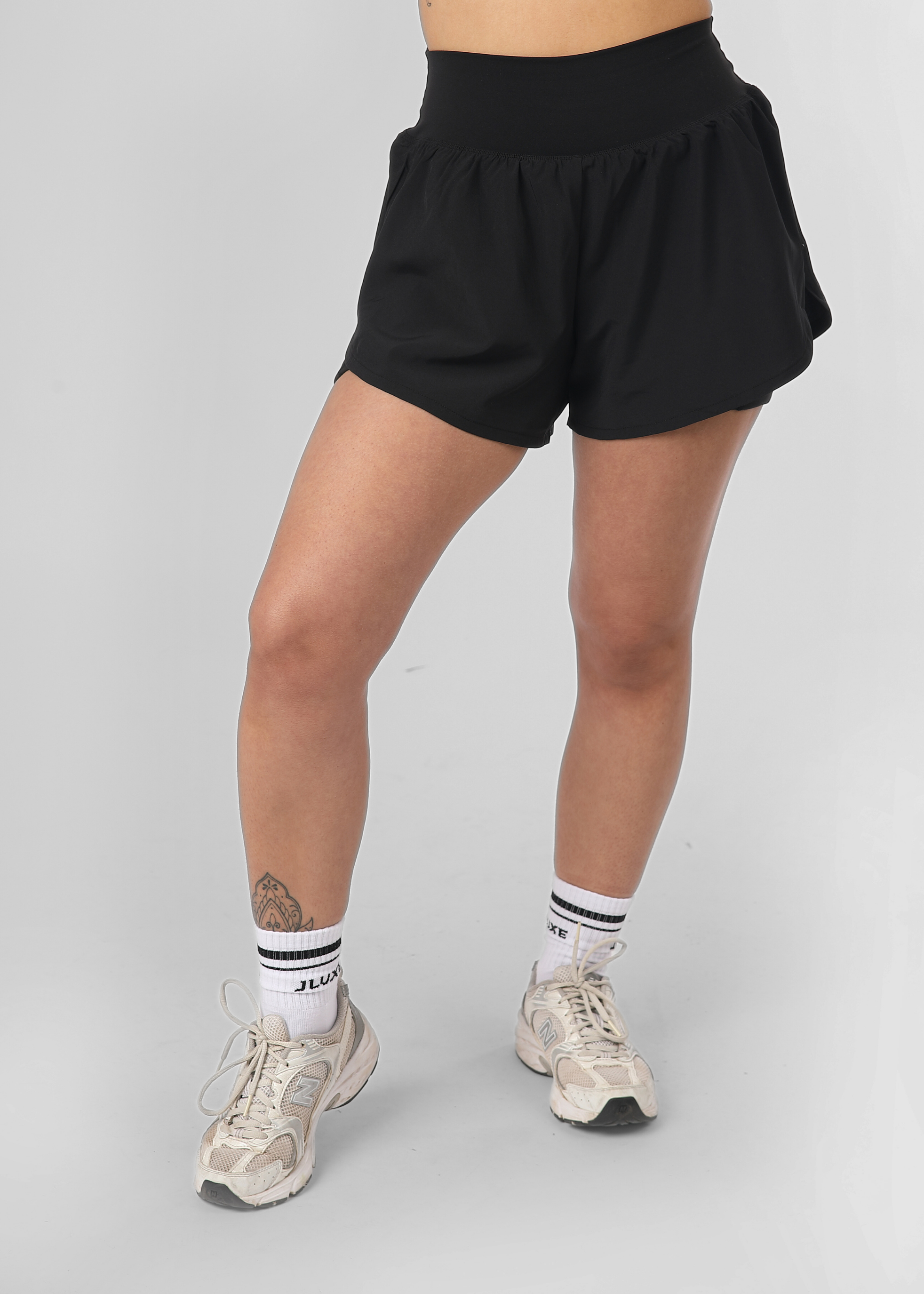 Soft Form Recycled Black Double Layer Shorts