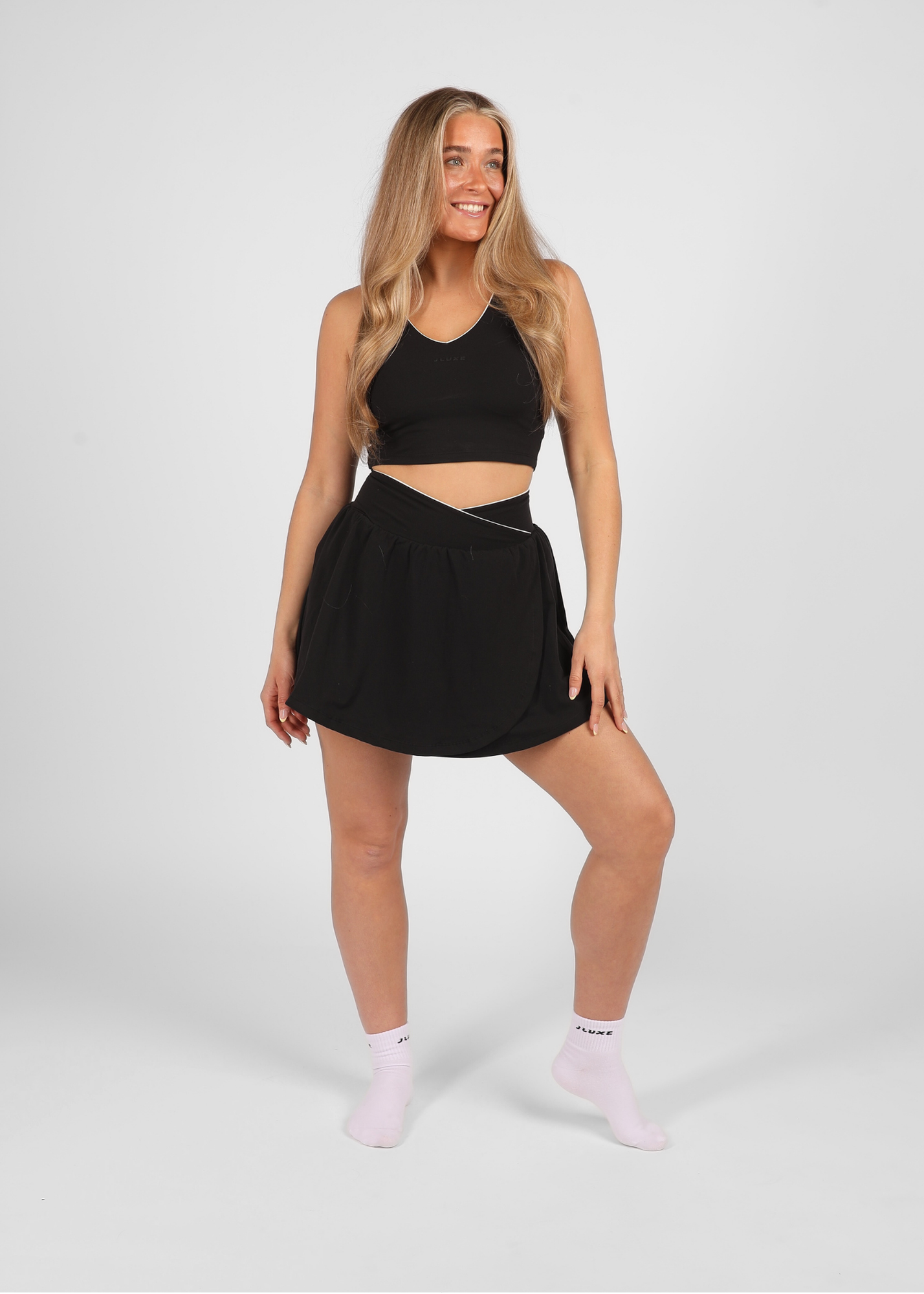 FormLuxe Black Wrap Pocket Skort