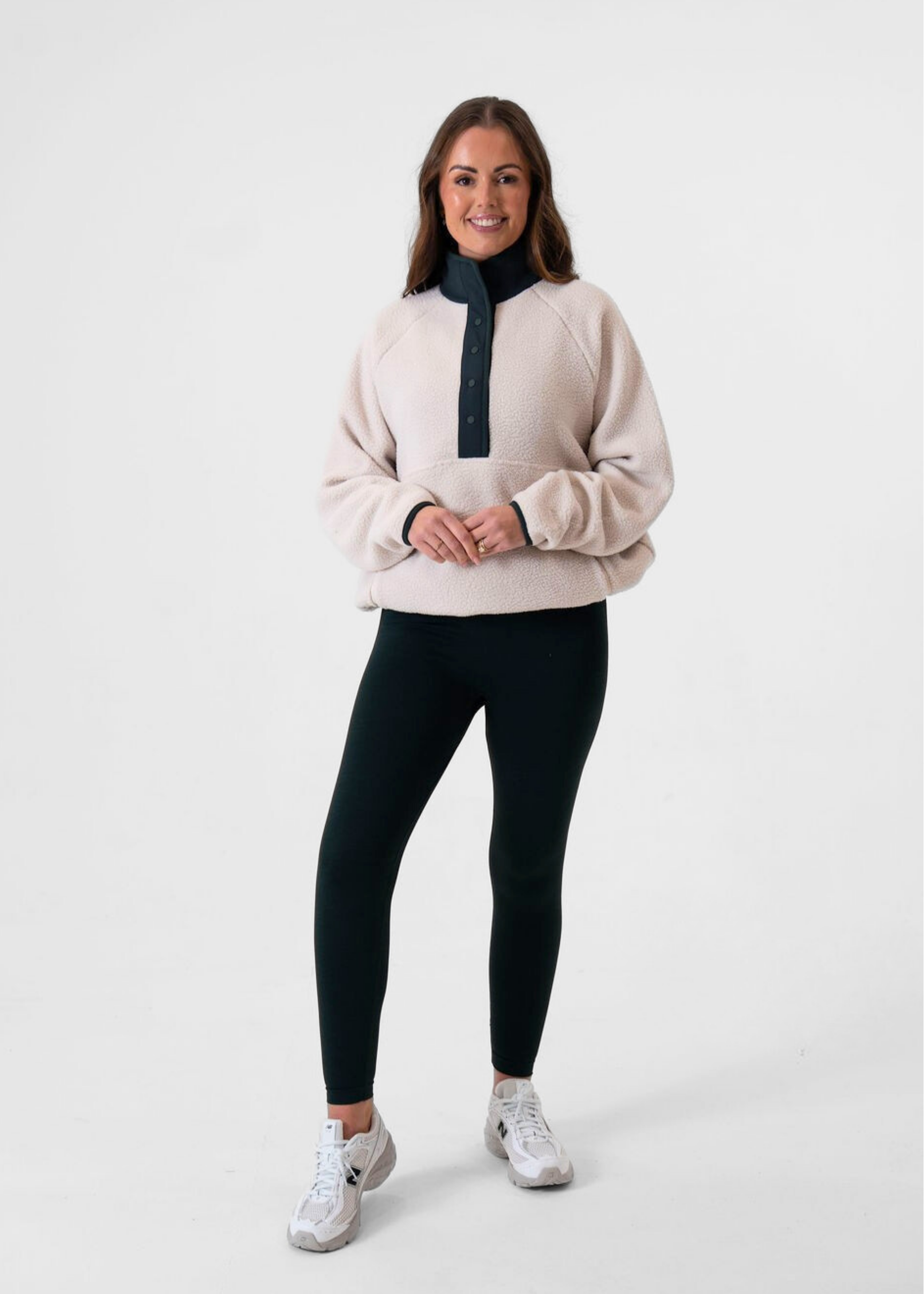 Charl (Miss Greedy) is 5ft 5, Cup size 32E, UK size 8 and wears a XS.
 
Please note the fit is oversized so we recommend taking a size down.