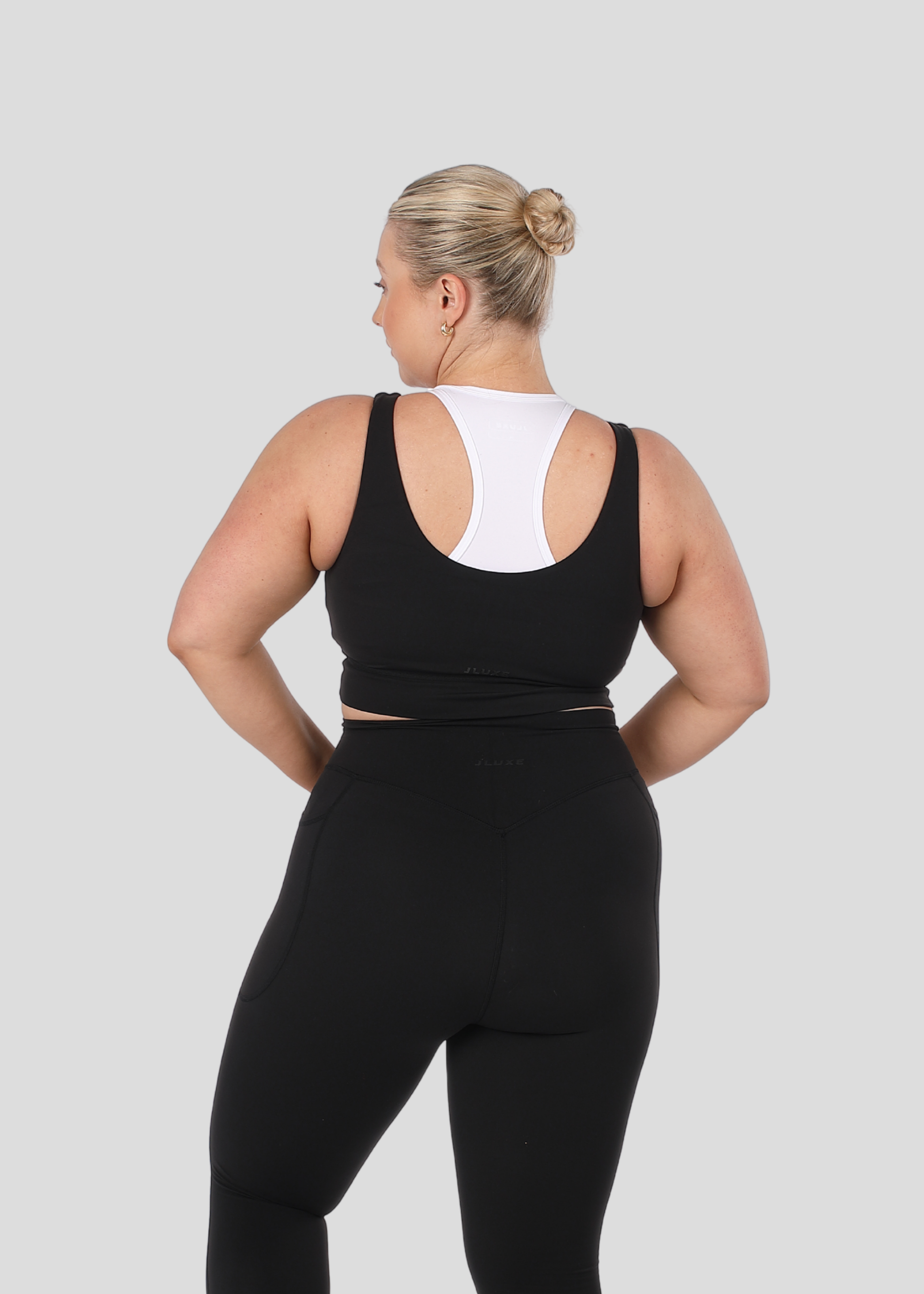 Soft Form Recycled Black Double Layer Sports Bra