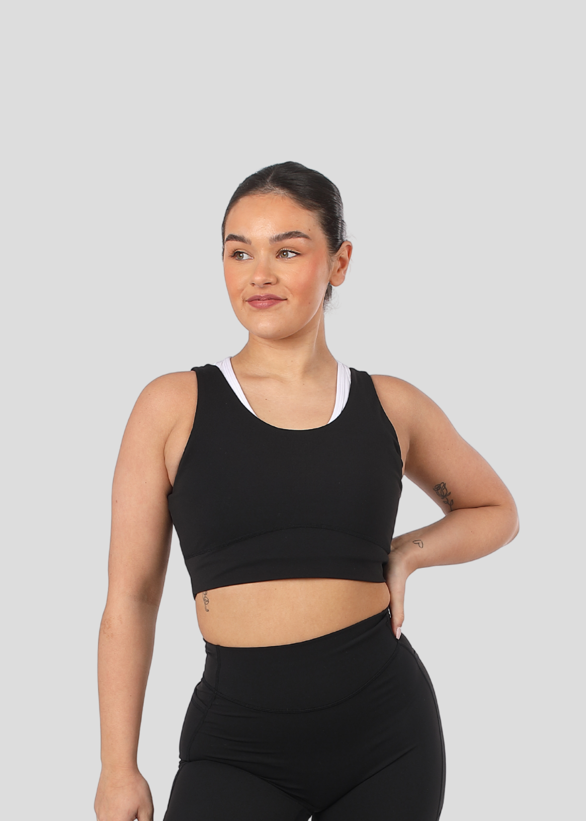 Soft Form Recycled Black Double Layer Sports Bra