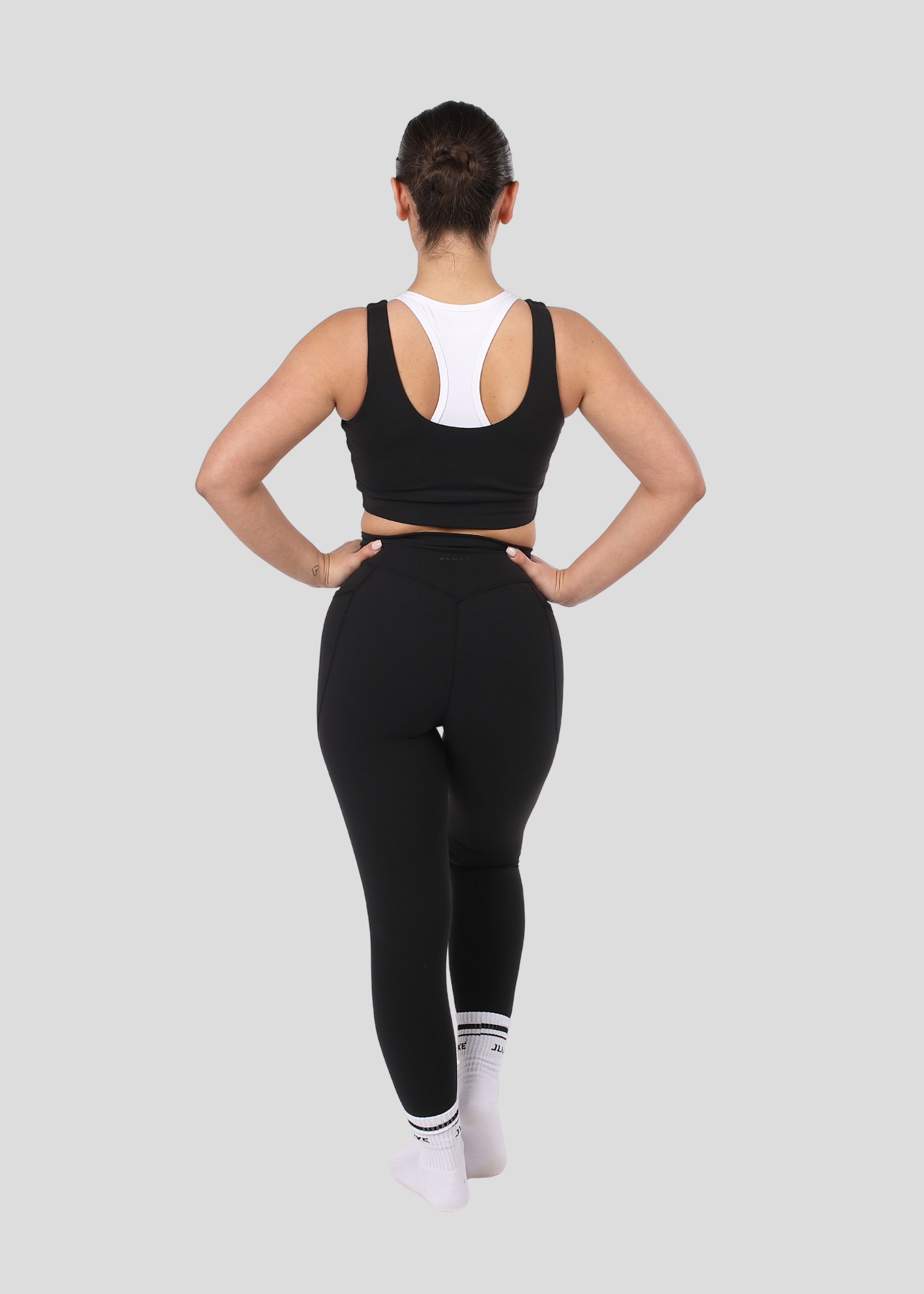 Soft Form Recycled Black Double Layer Sports Bra