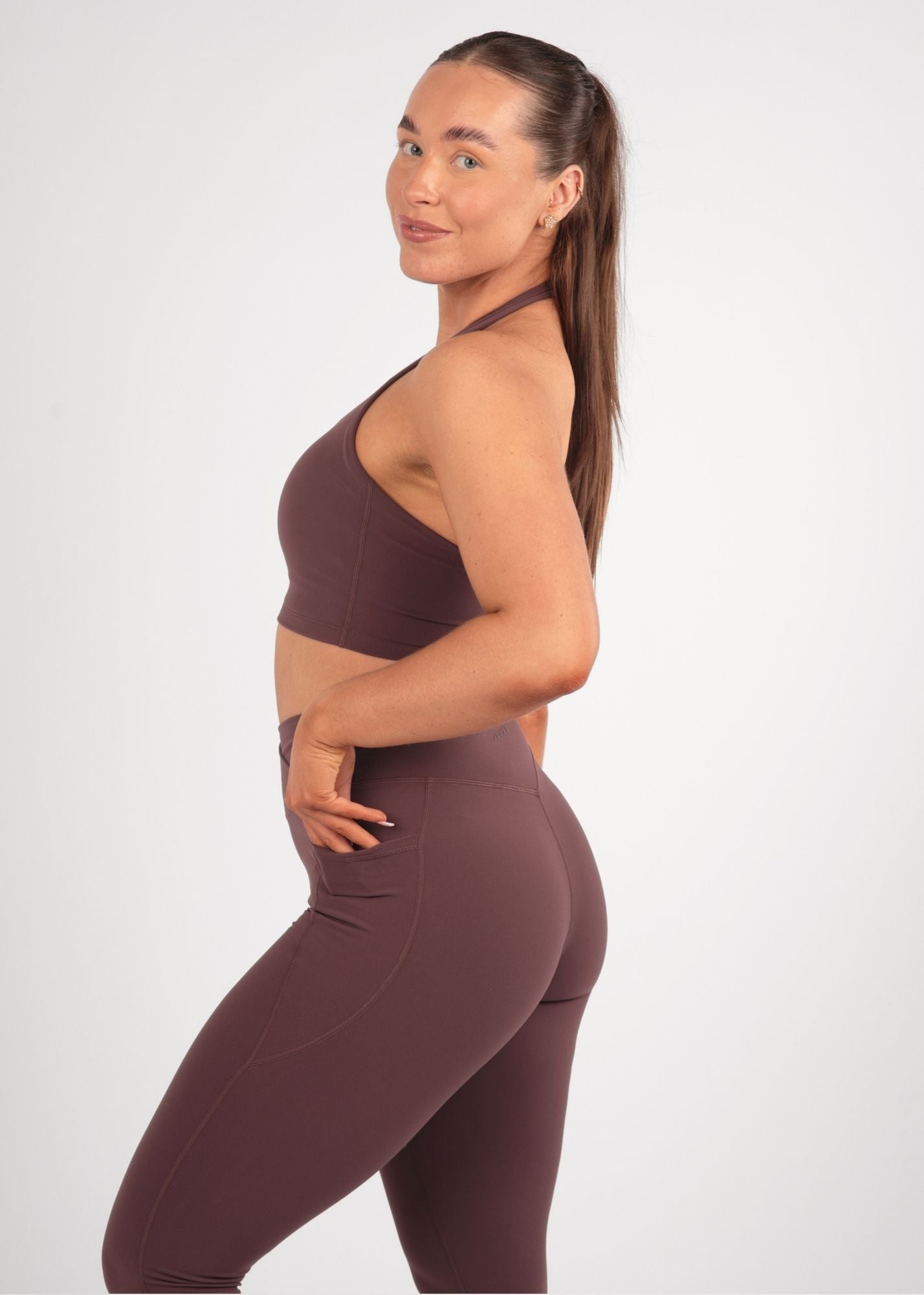 Soft Form Recycled Huckleberry Halter Neck Sports Bra