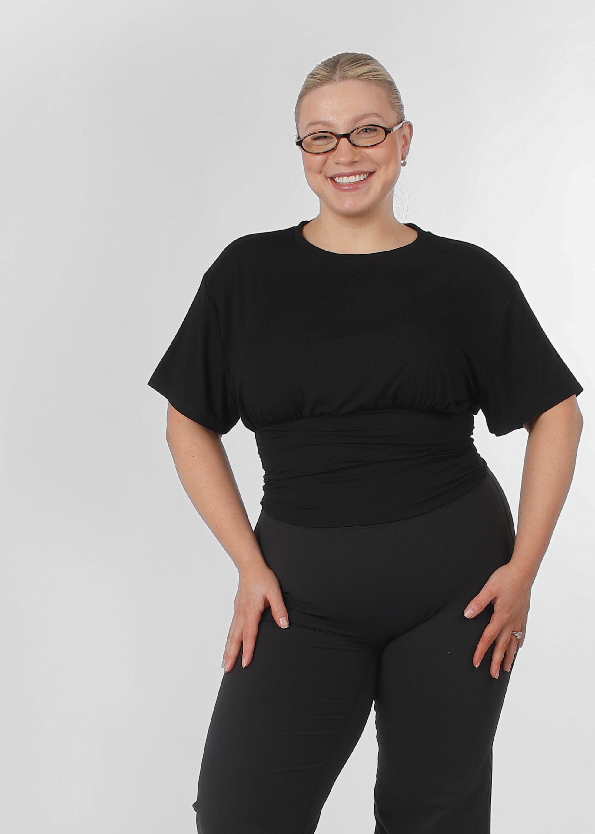 Ultra Soft Black Fitted Contour Waist Tee