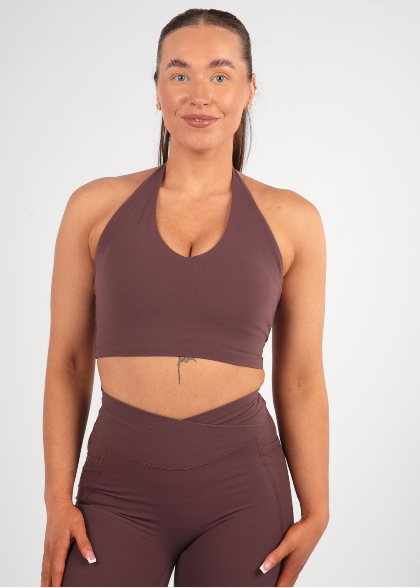 Soft Form Recycled Huckleberry Halter Neck Sports Bra