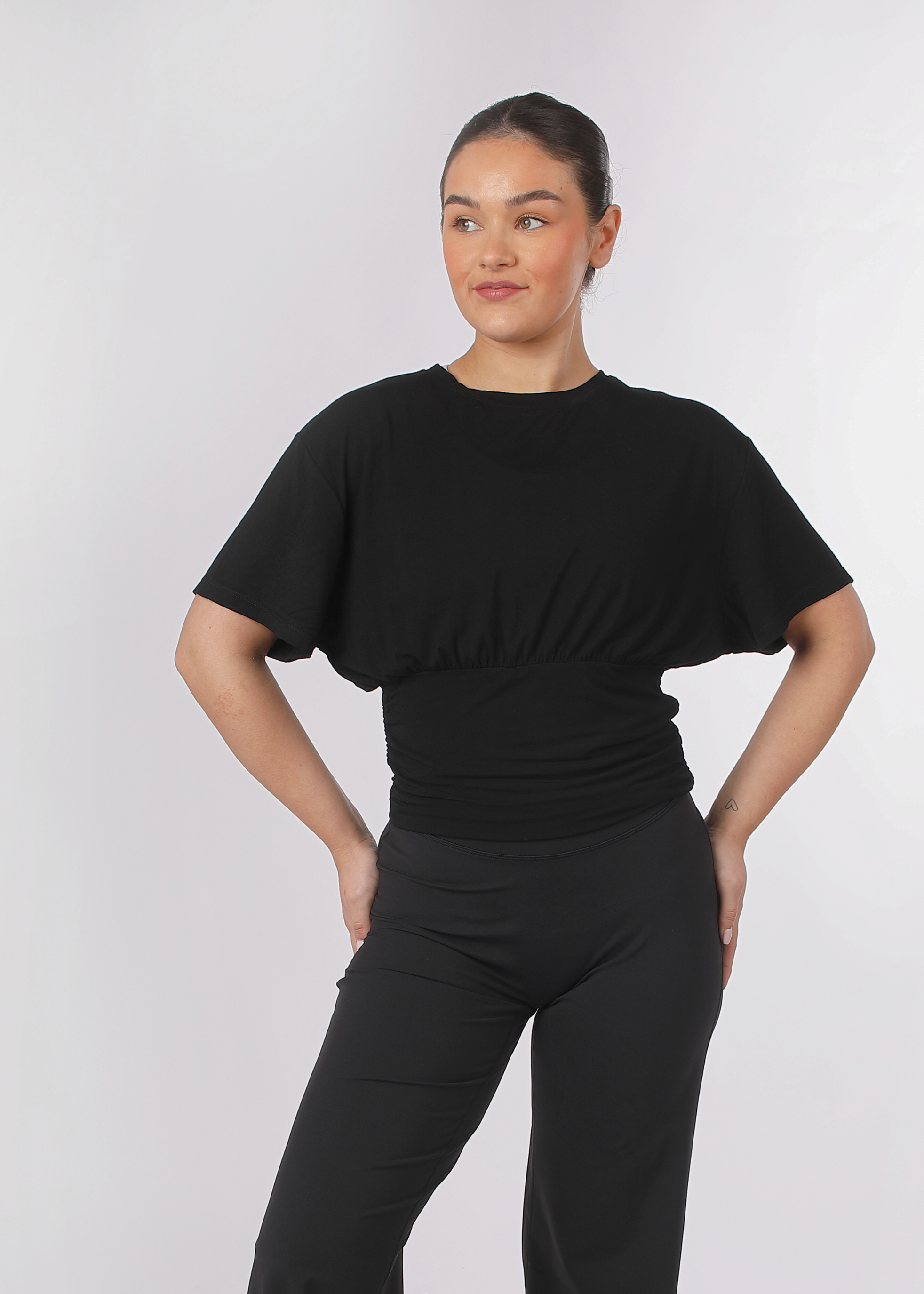 Ultra Soft Black Fitted Contour Waist Tee