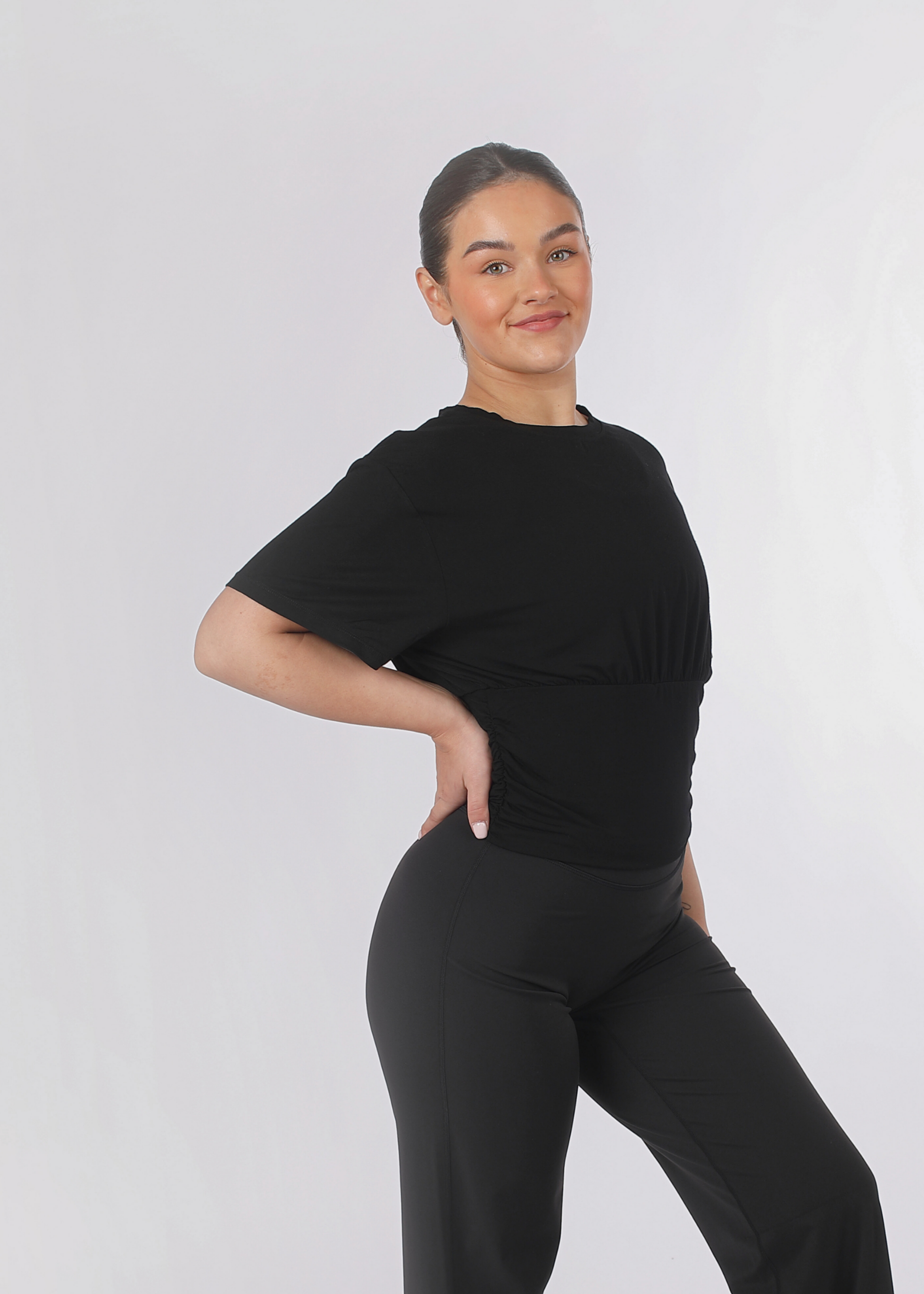 Ultra Soft Black Fitted Contour Waist Tee