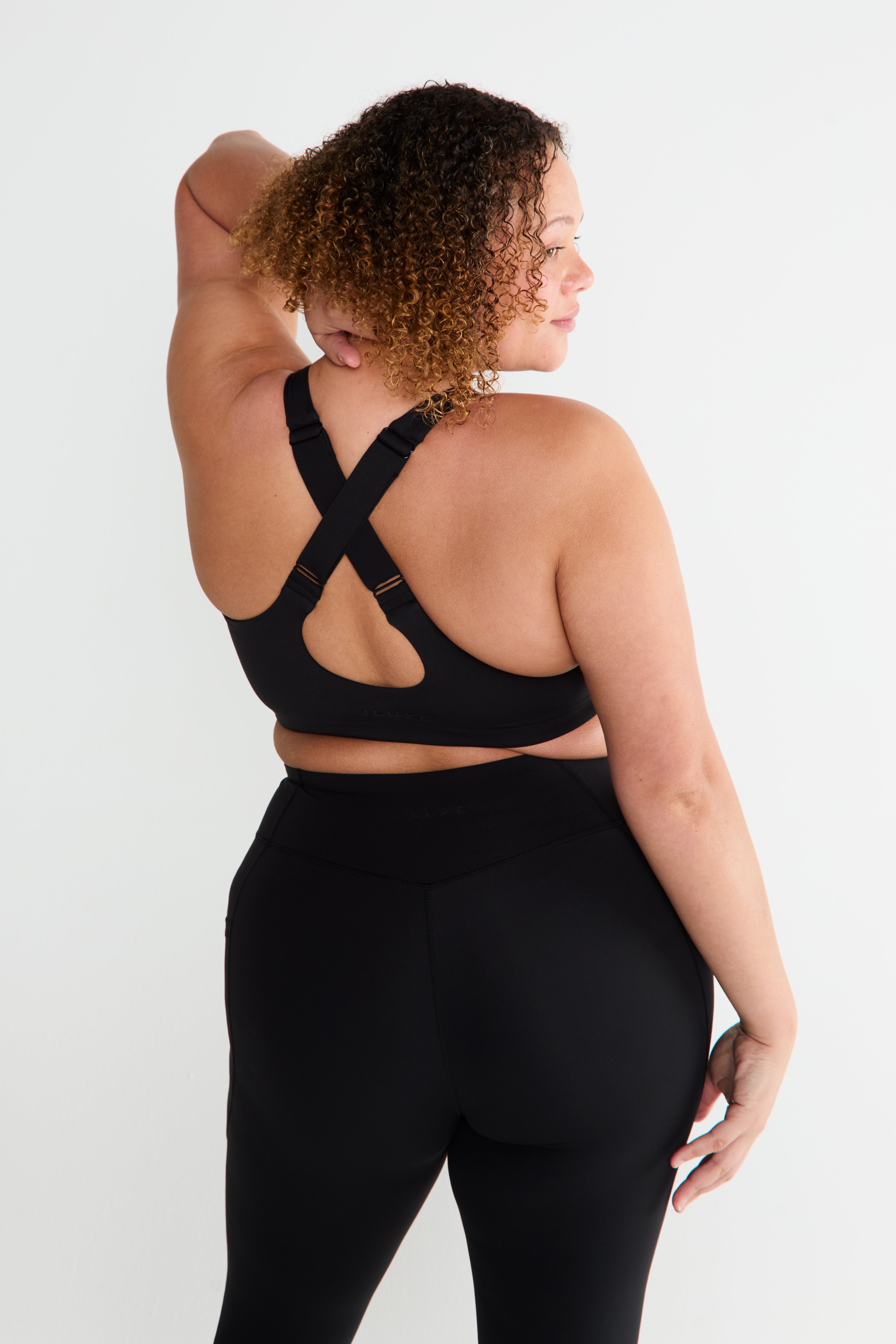 CloudLuxe Black Zip Sports Bra