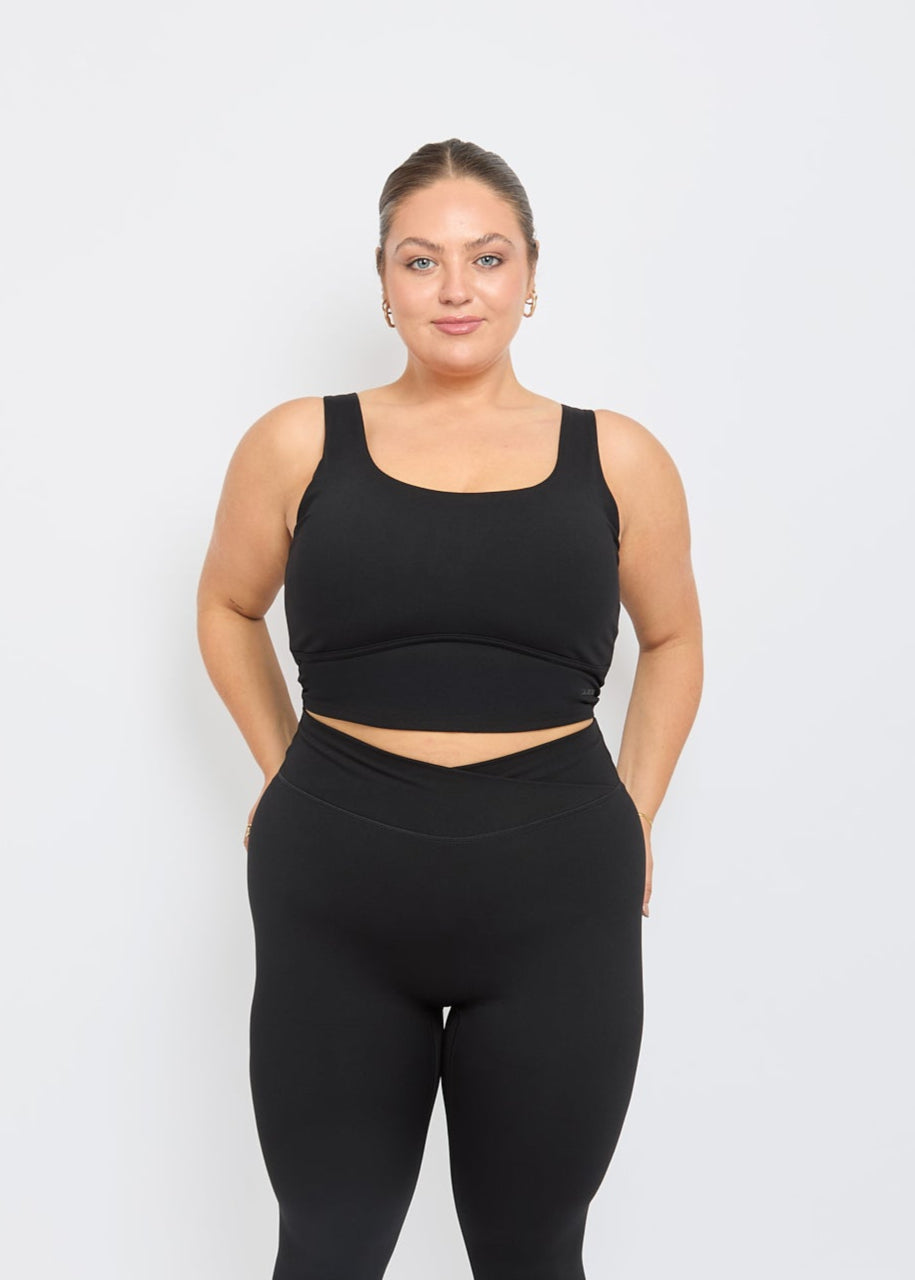 Extra Coverage Black Sports Bra