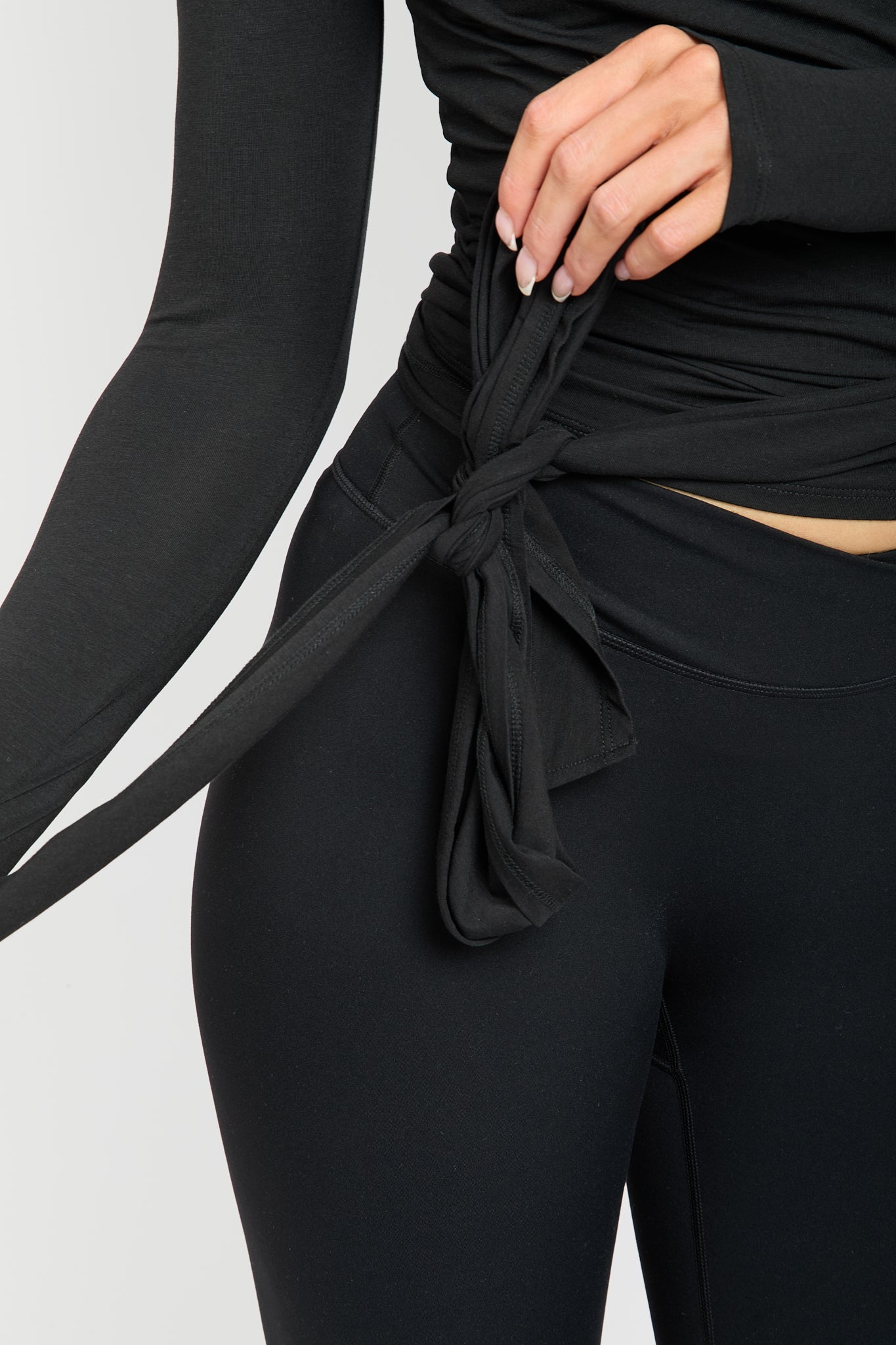 Ultra Soft Bamboo Black Wrap Top