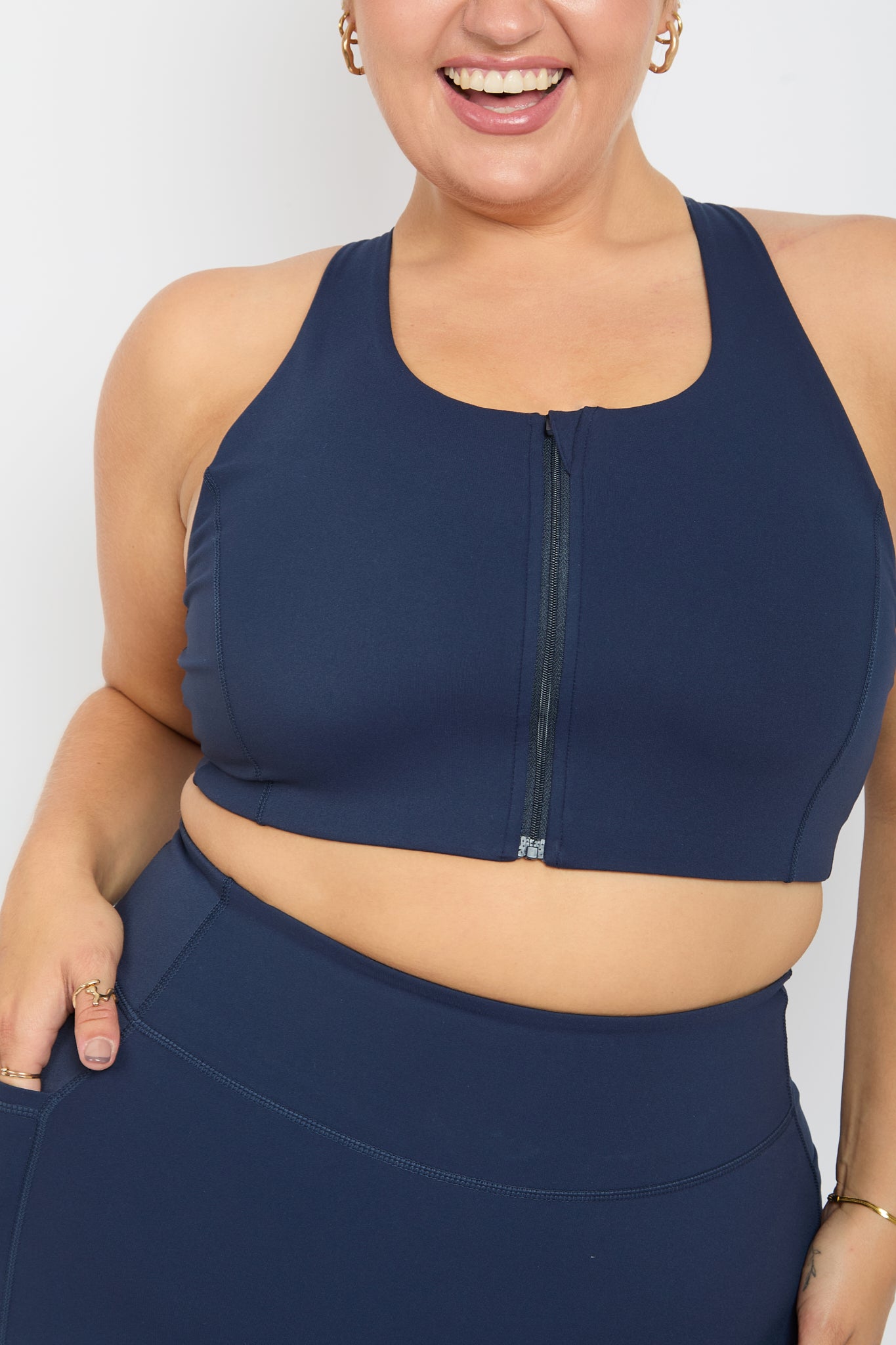 CloudLuxe Core Navy Zip Bra