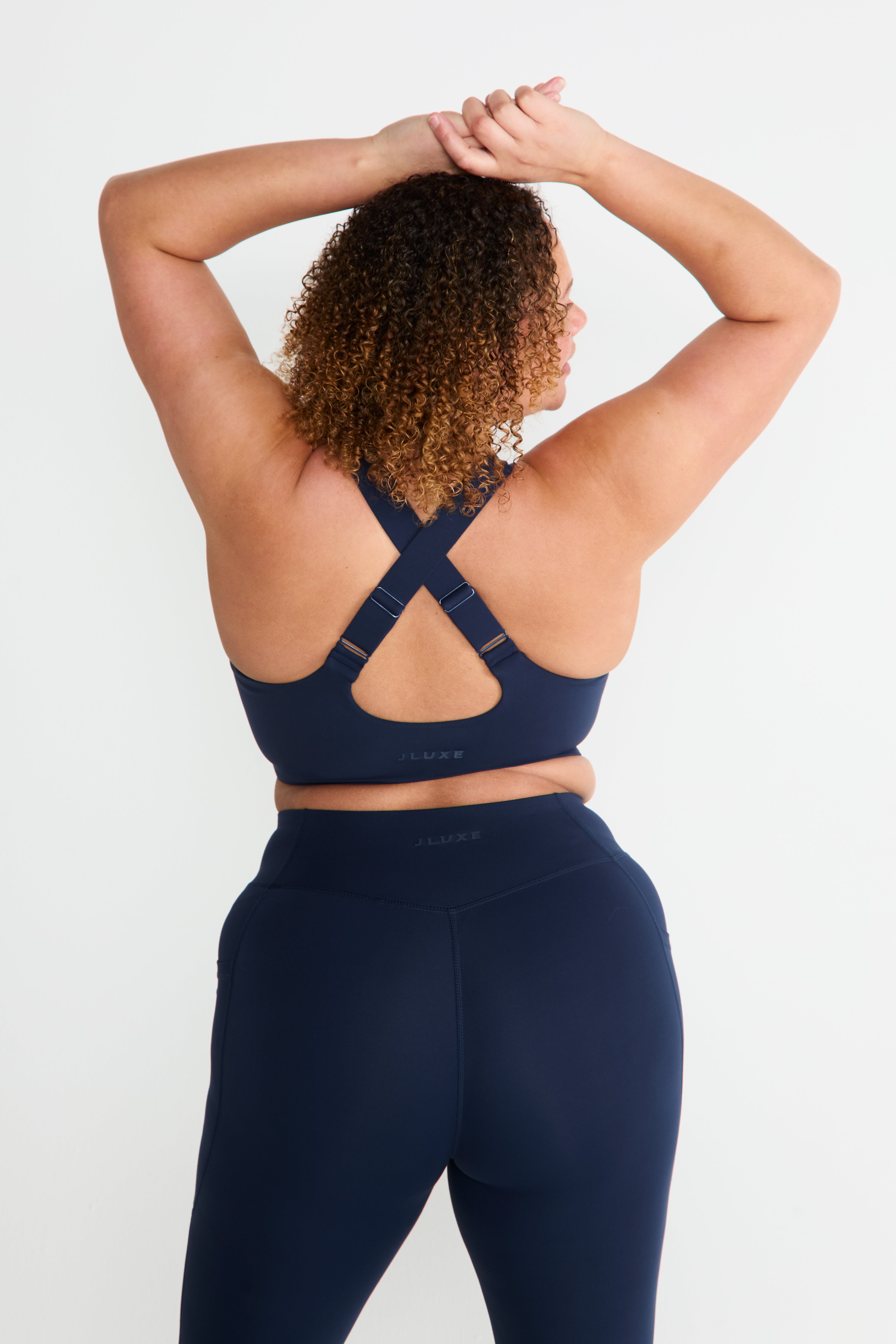 CloudLuxe Navy Zip Sports Bra