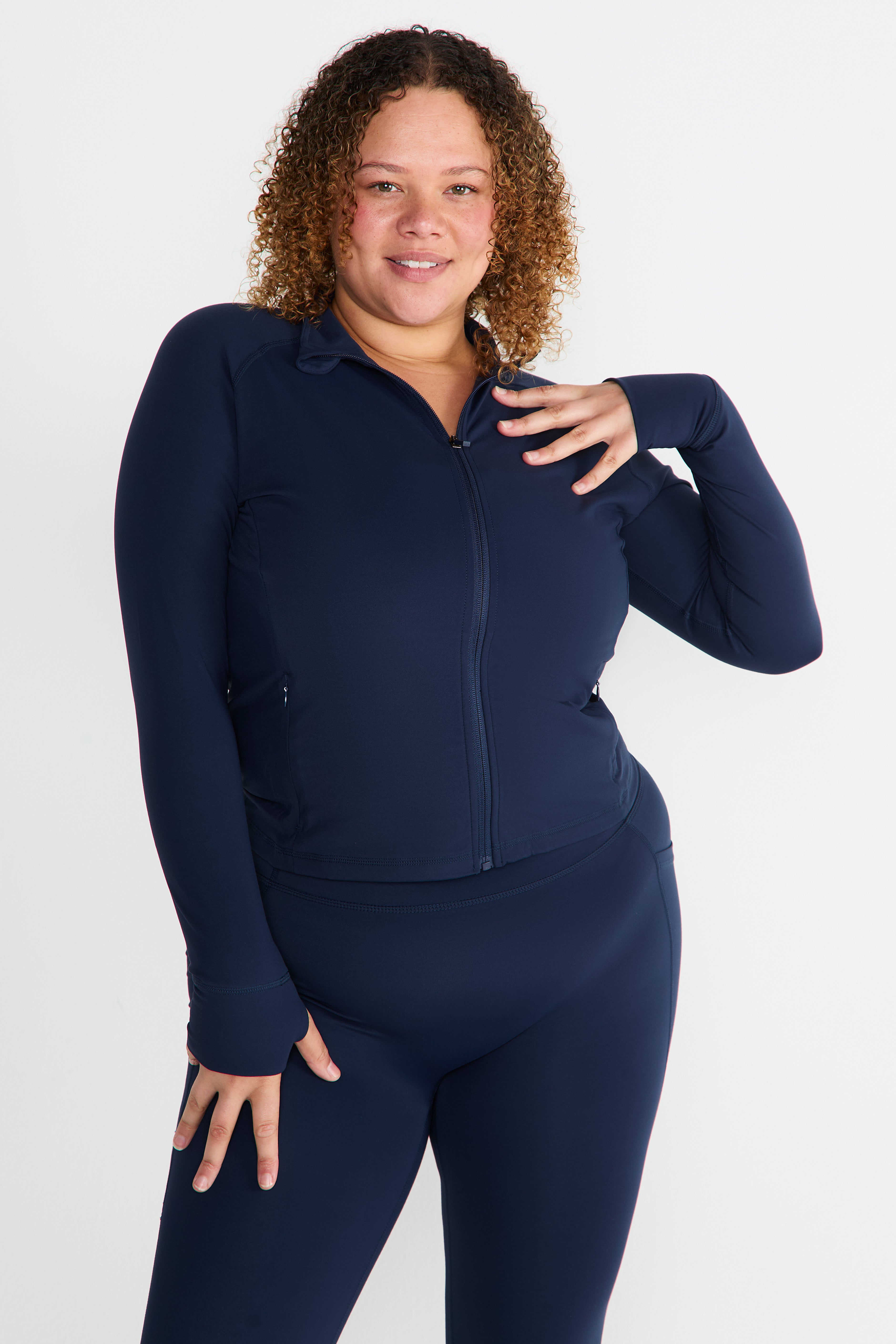 CloudLuxe Navy Training Jacket