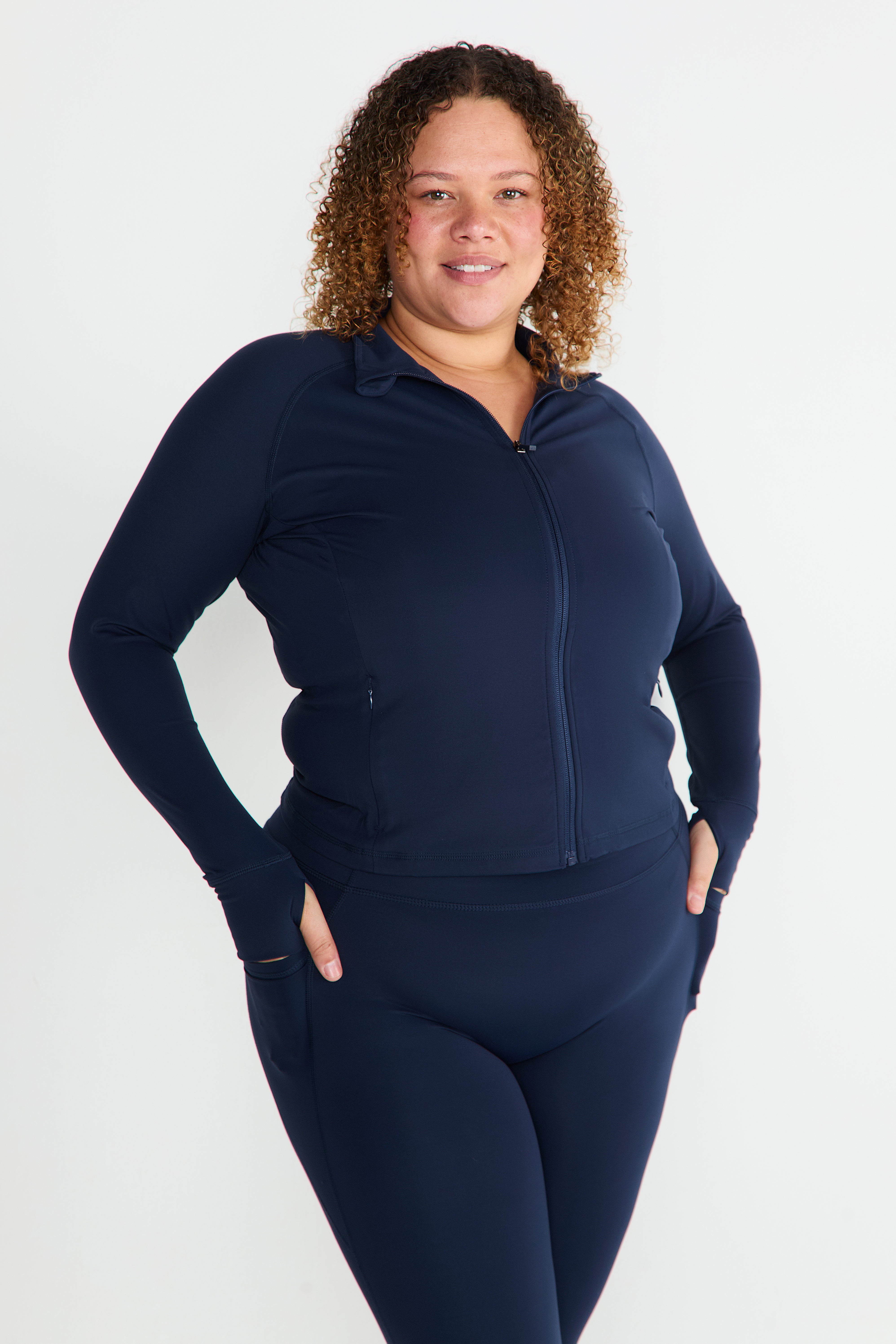 CloudLuxe Navy Training Jacket