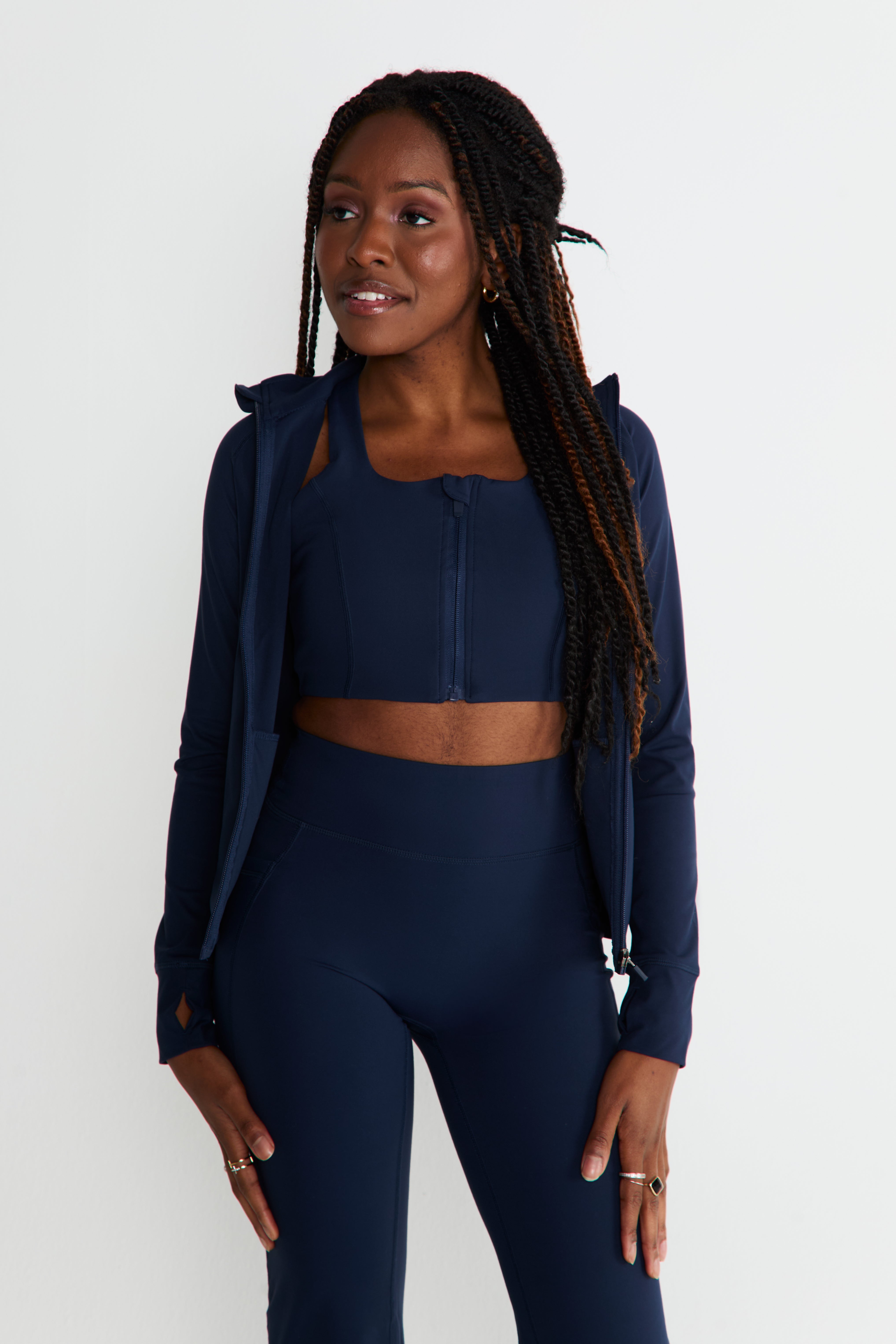 CloudLuxe Navy Training Jacket