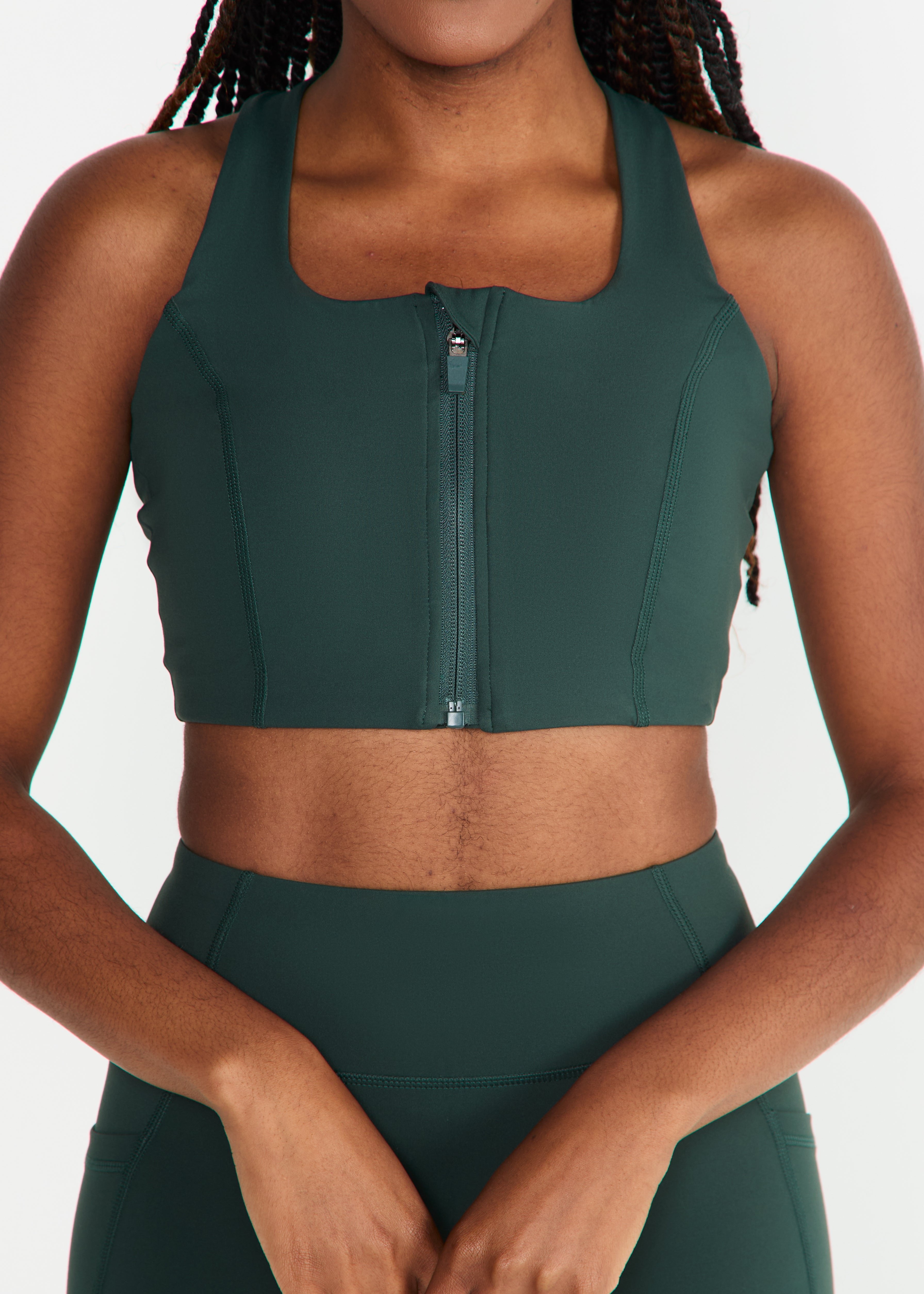 CloudLuxe Forest Zip Sports Bra