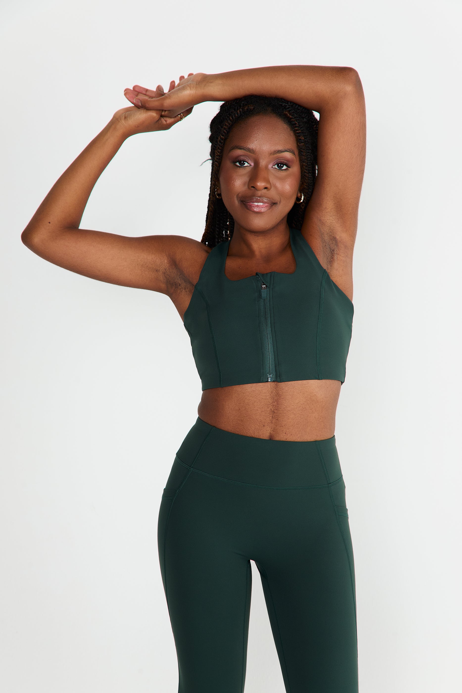 CloudLuxe Forest Zip Sports Bra