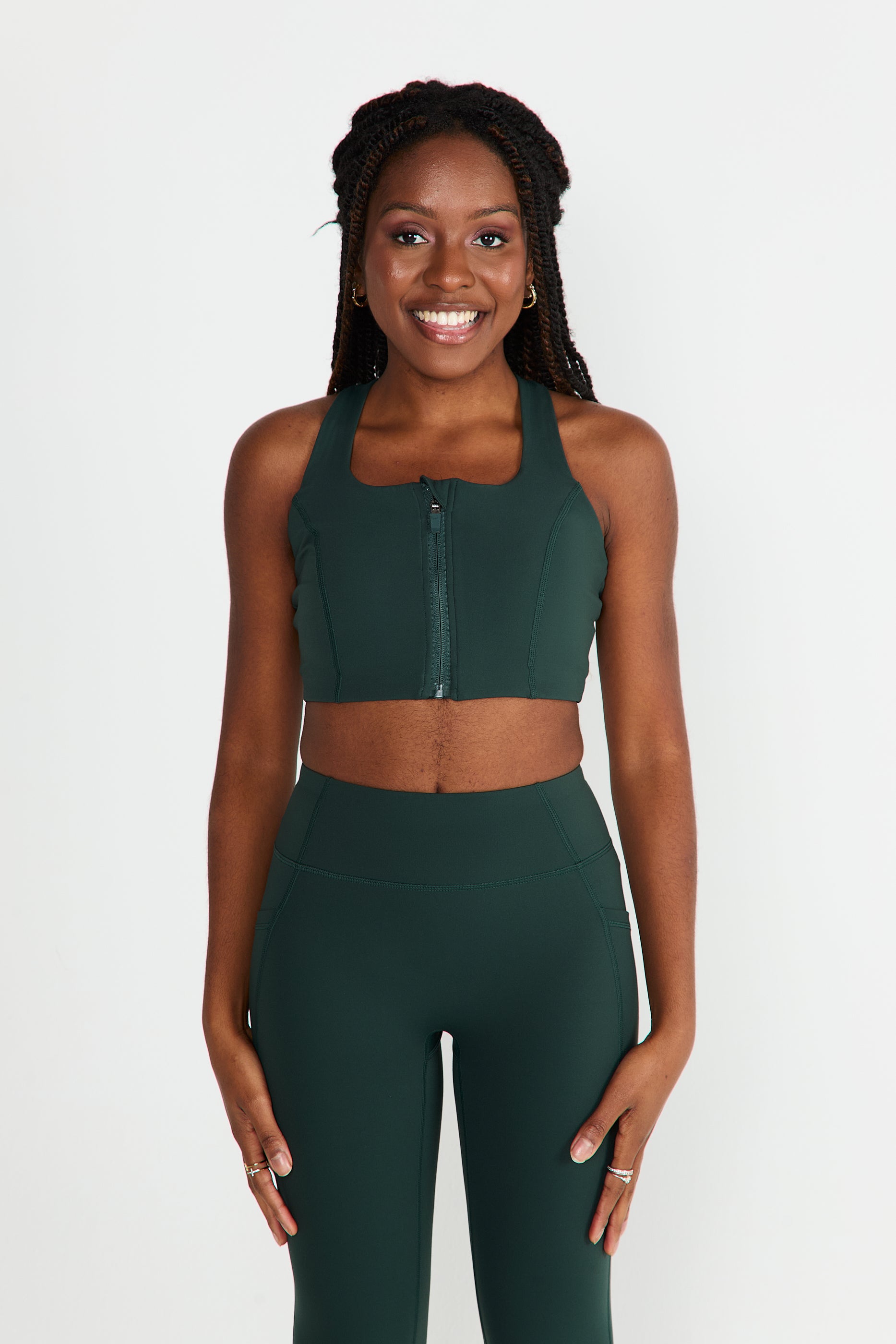 CloudLuxe Forest Zip Sports Bra