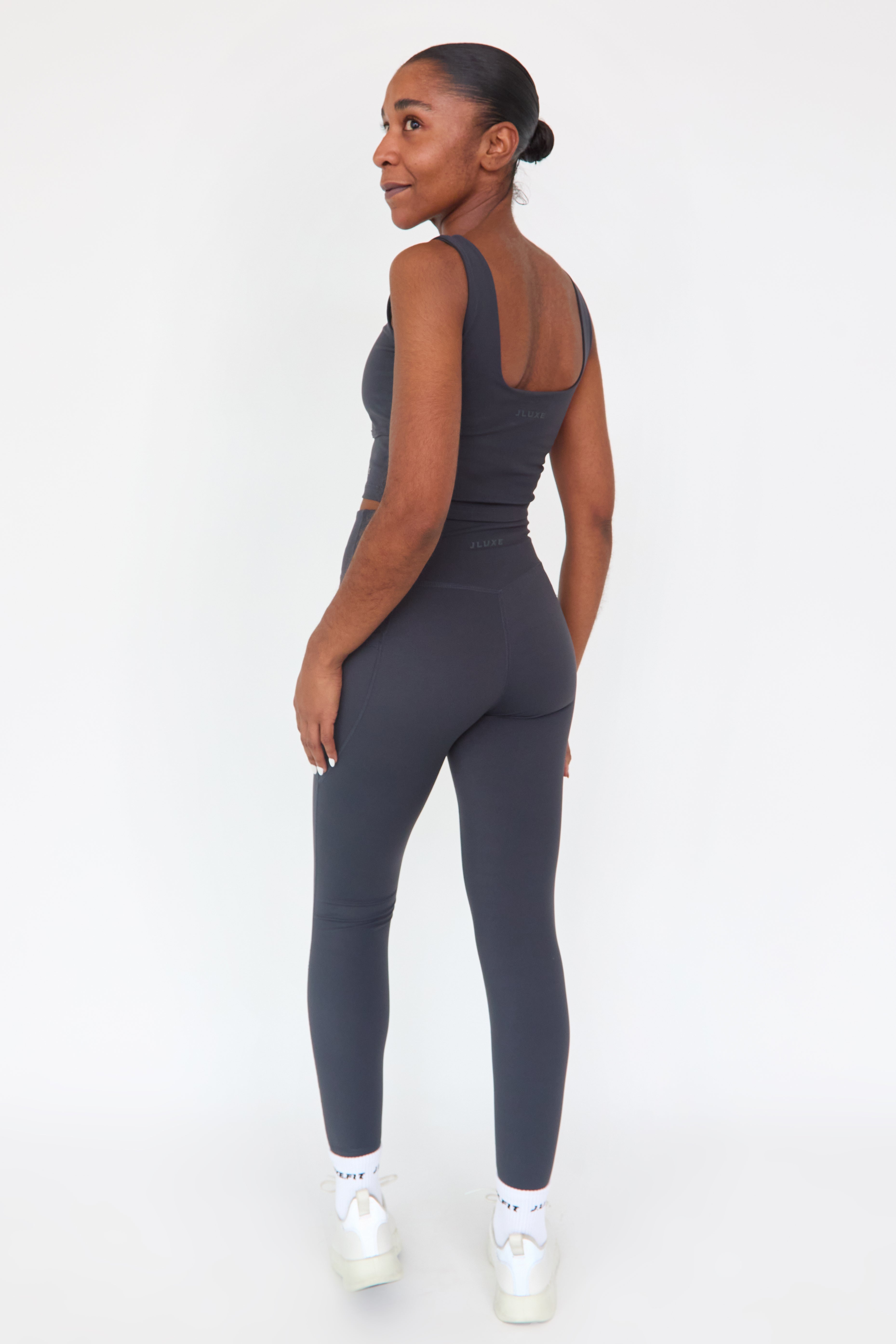 CloudLuxe Wrap Pocket Charcoal Leggings