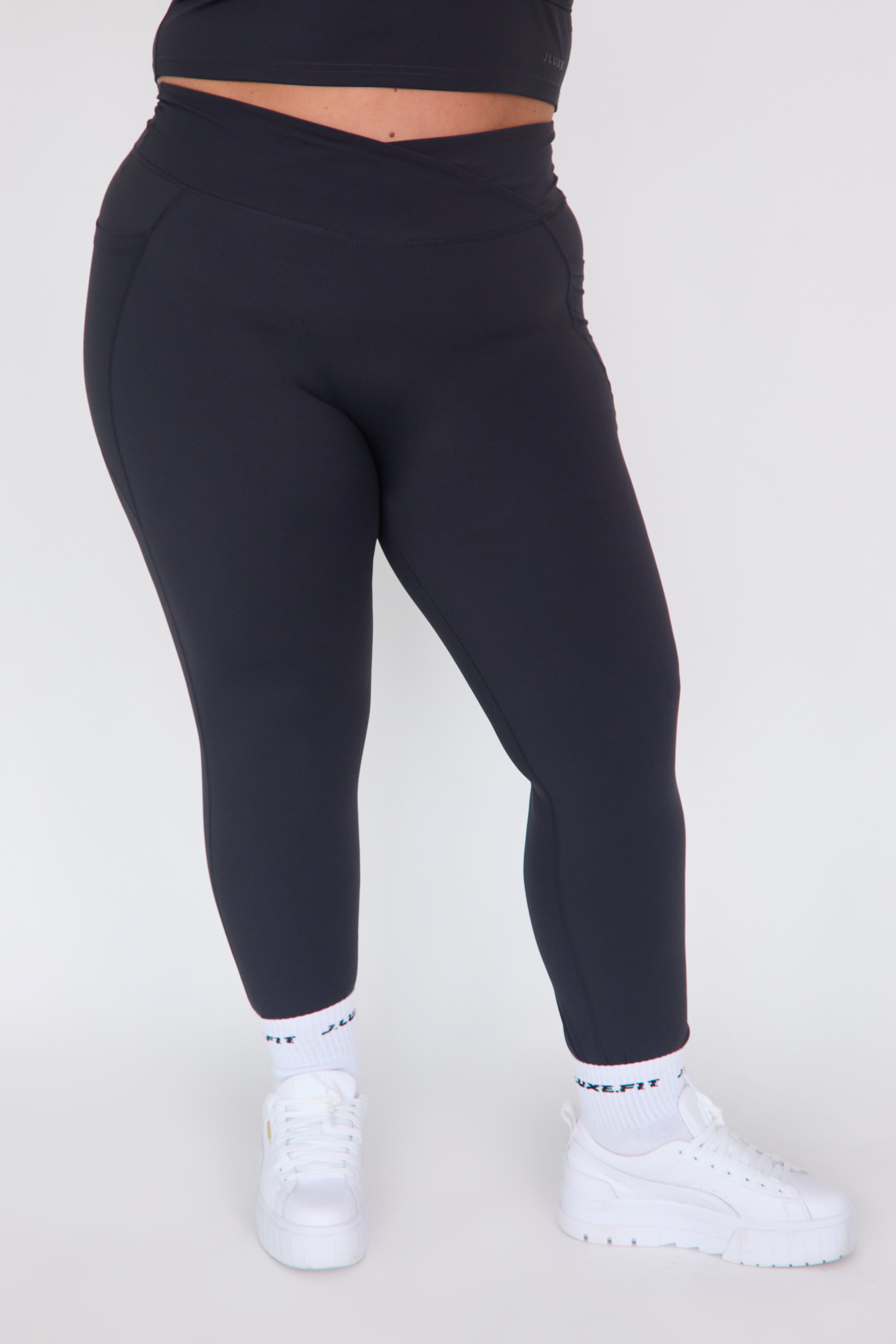 CloudLuxe Wrap Pocket Charcoal Leggings