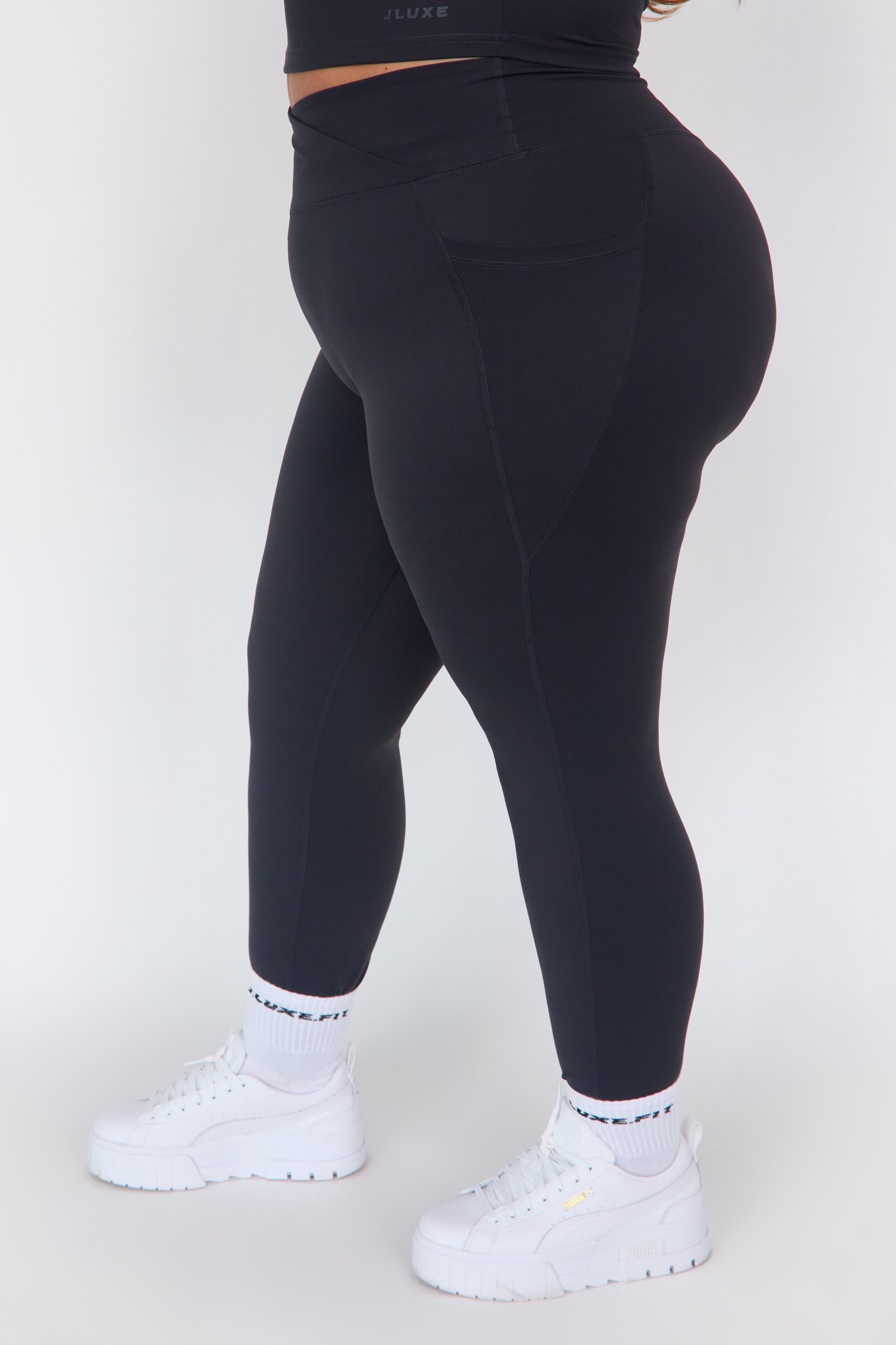 CloudLuxe Wrap Pocket Charcoal Leggings