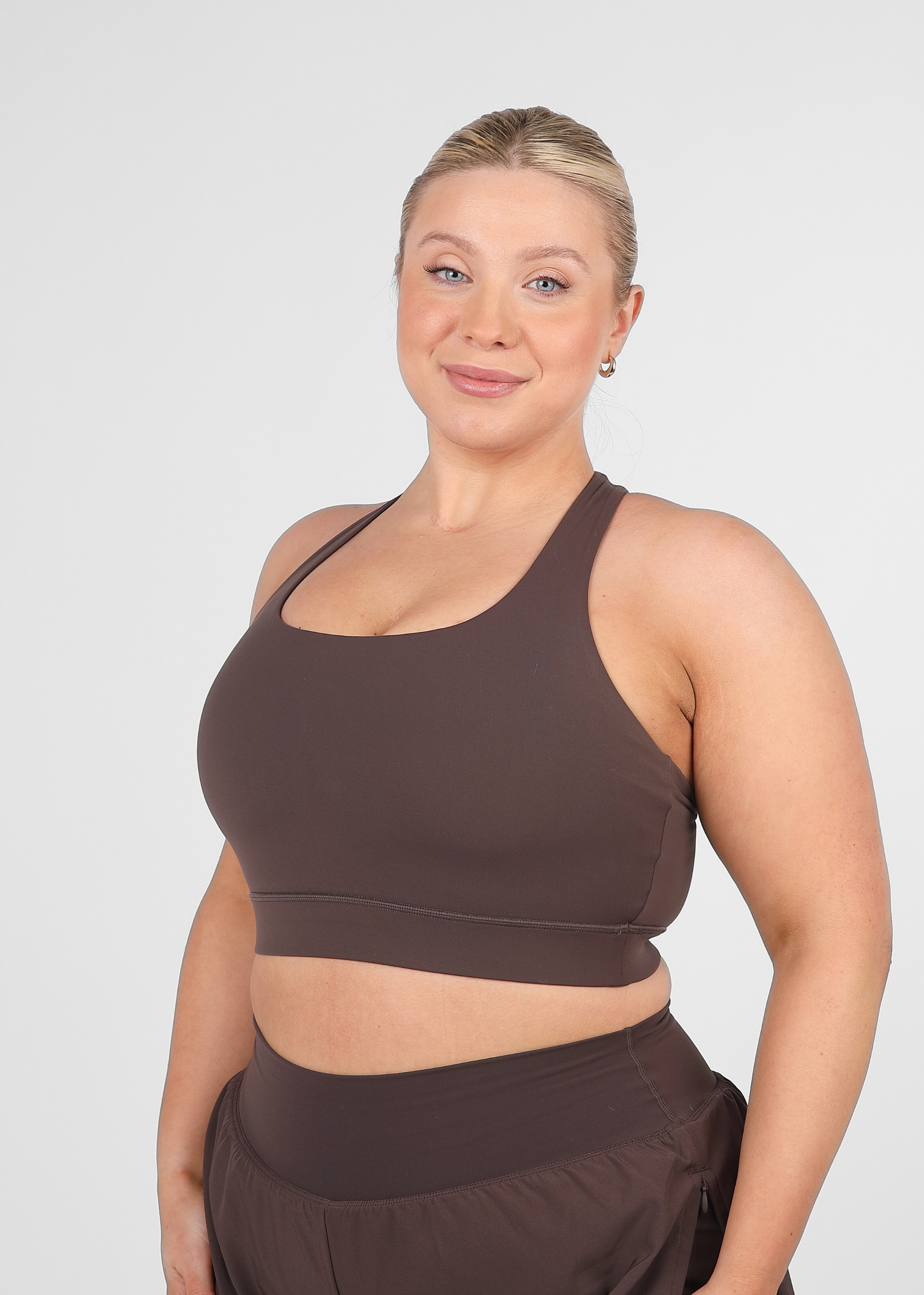 Soft Form Recycled Mocha Adjustable Strap Sports Bra