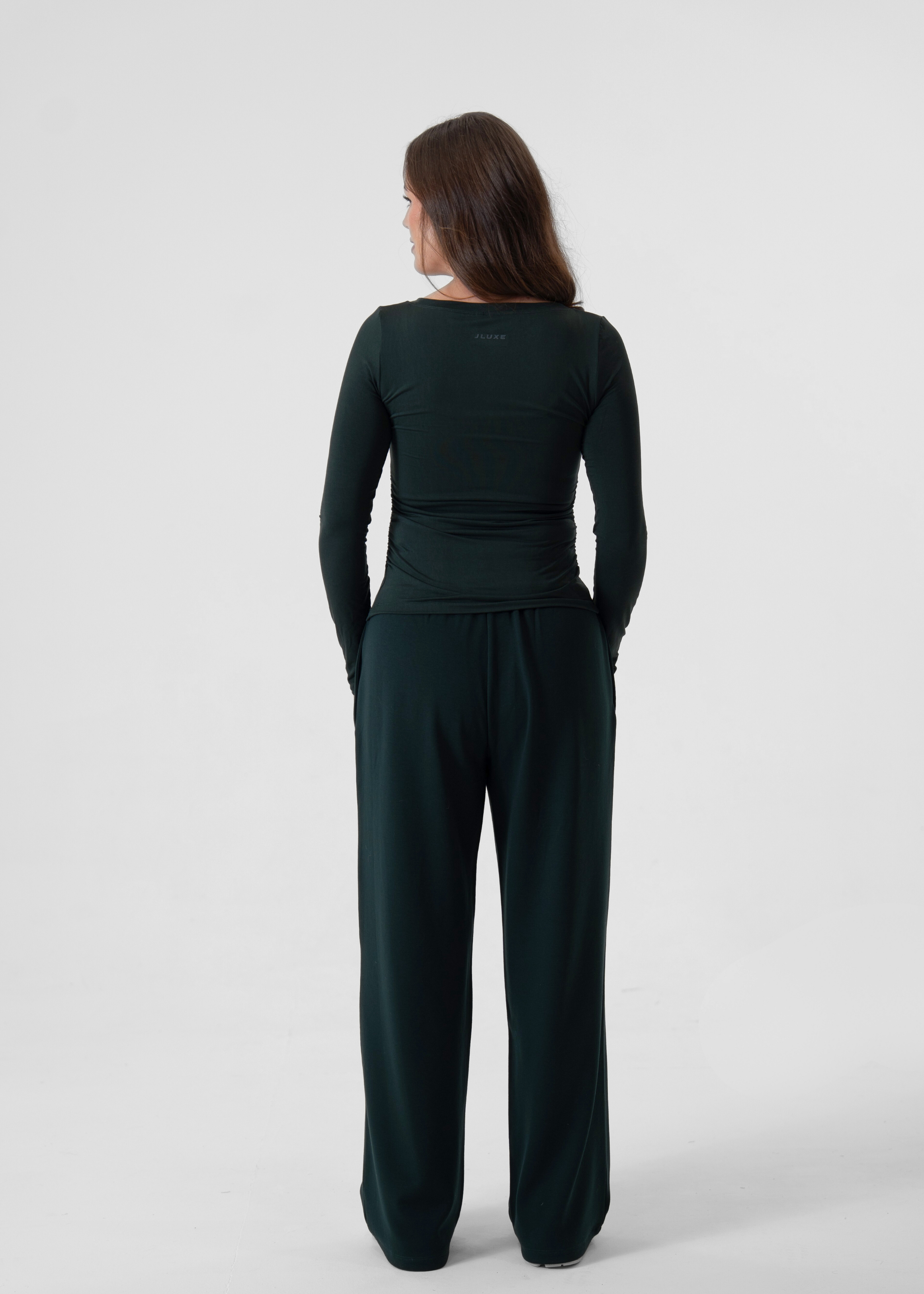 Soft Luxe Forest Wide Leg Trouser