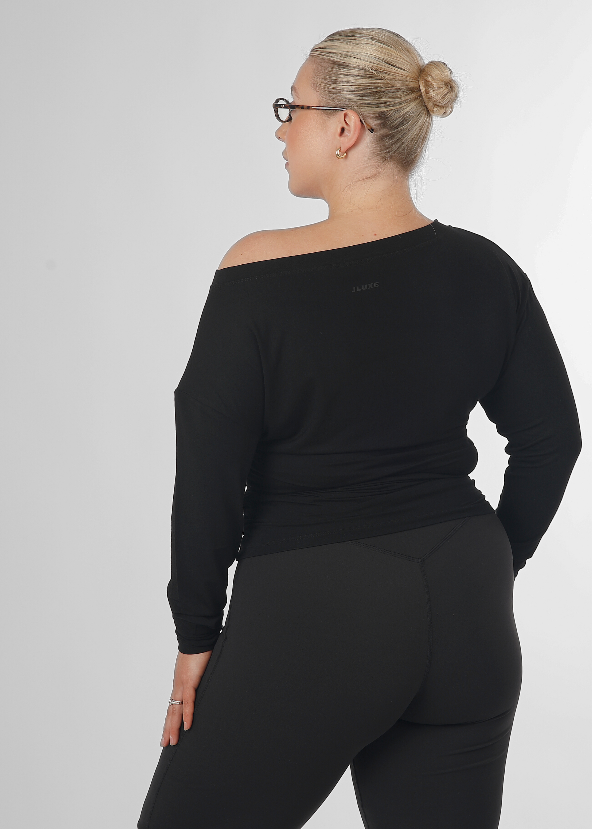 Ultra Soft Black Off Shoulder Contour Top