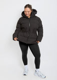 Contour Short Black Puffer Coat