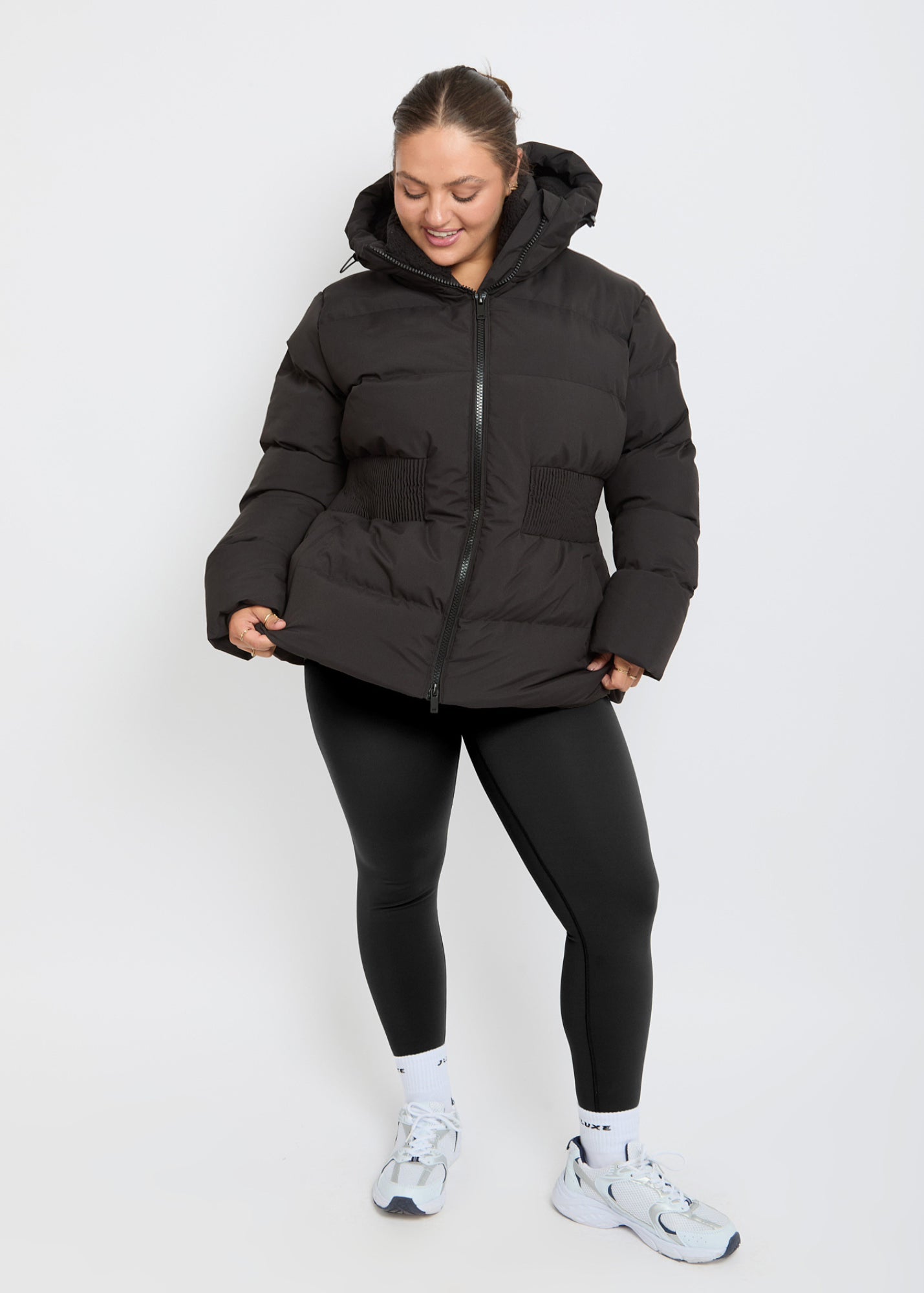 Contour Short Black Puffer Coat - Pre Order
