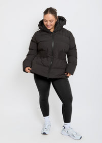 Contour Short Black Puffer Coat