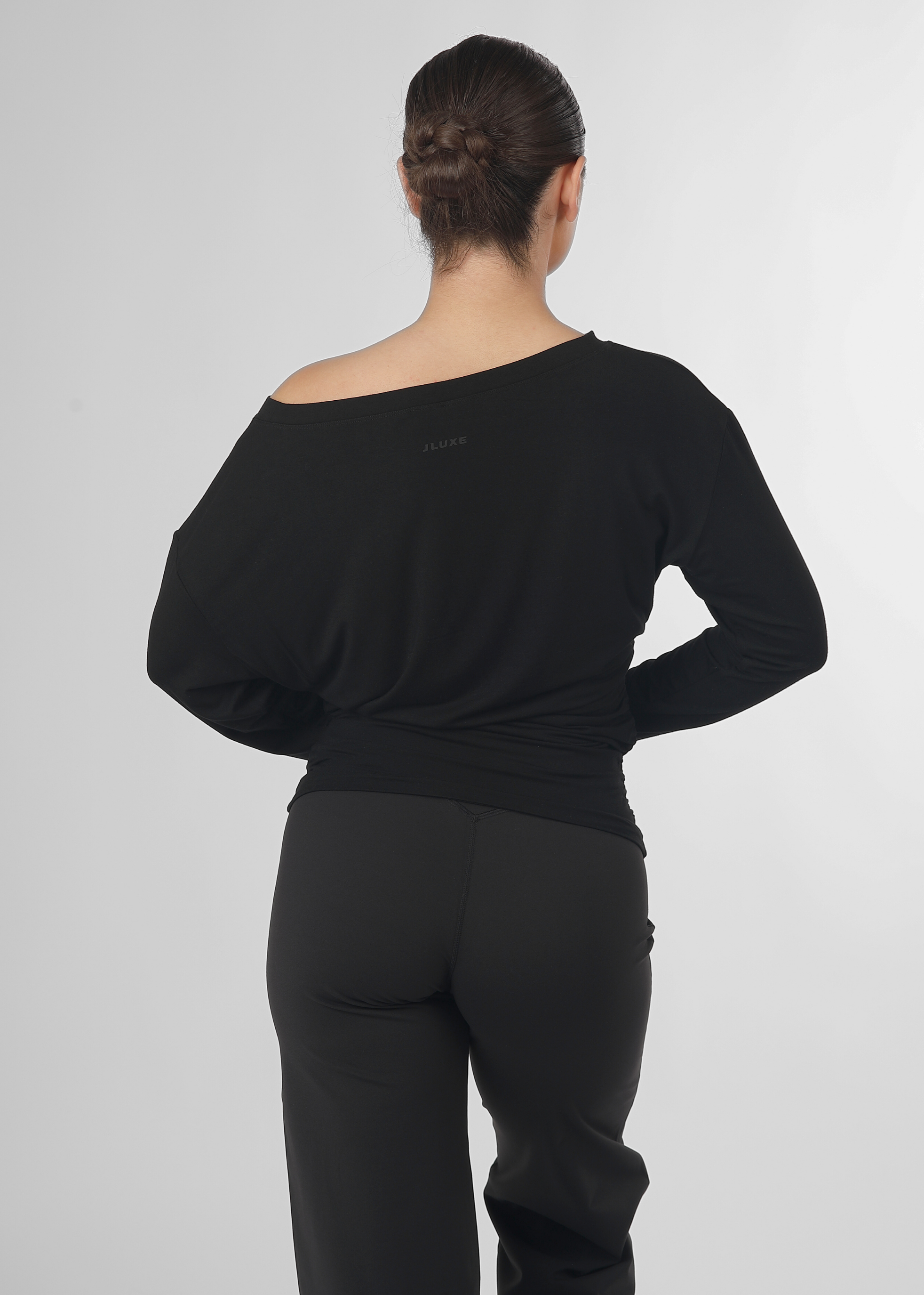 Ultra Soft Black Off Shoulder Contour Top